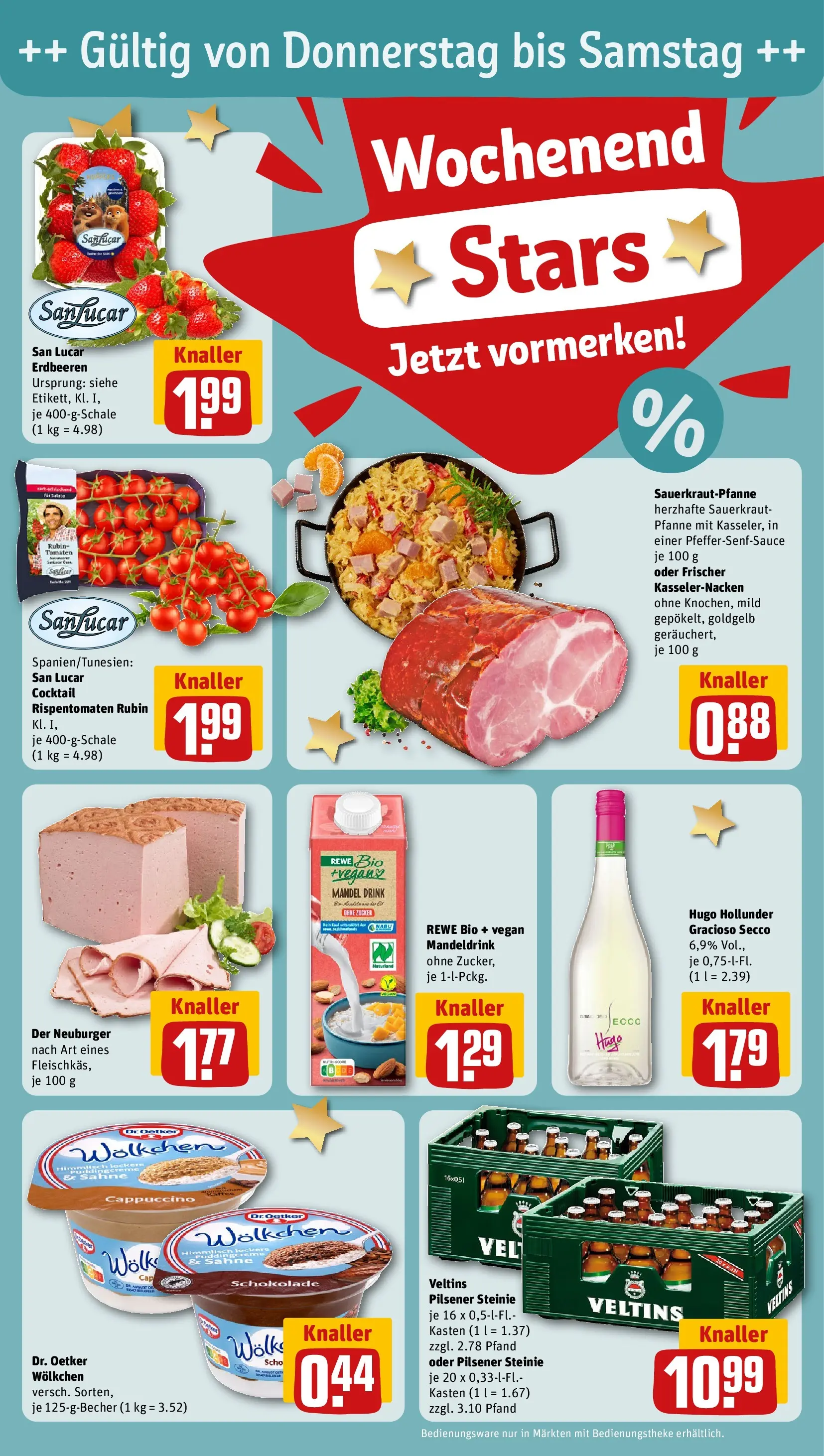 REWE Prospekt ab 05.04.2026 zum Blättern » Angebote | Seite: 24 | Produkte: Pudding, Zucker, Erdbeeren, Hugo