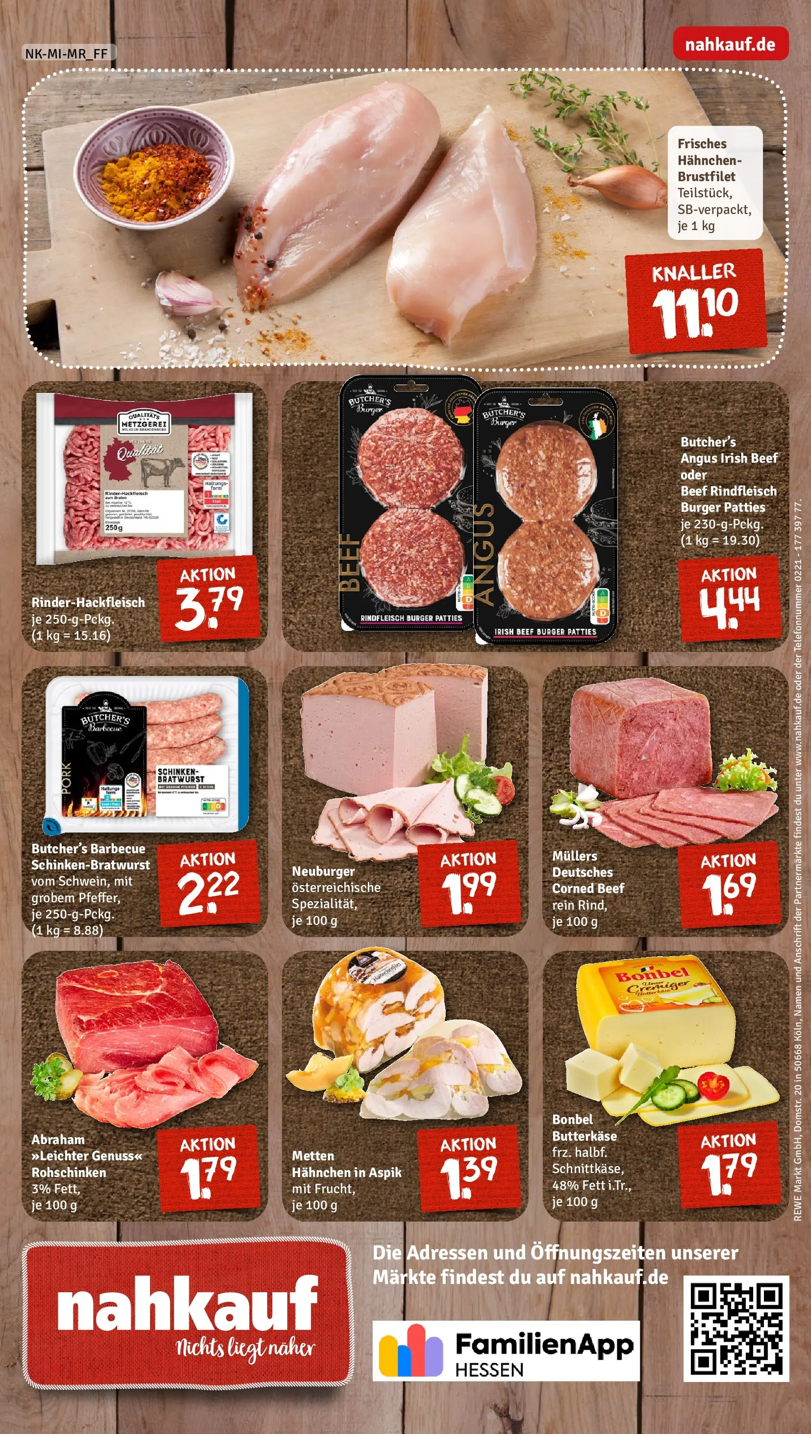 REWE Prospekt ab 05.04.2026 zum Blättern » Angebote | Seite: 8 | Produkte: Hahnchen, Bratwurst, Burger, Schinken