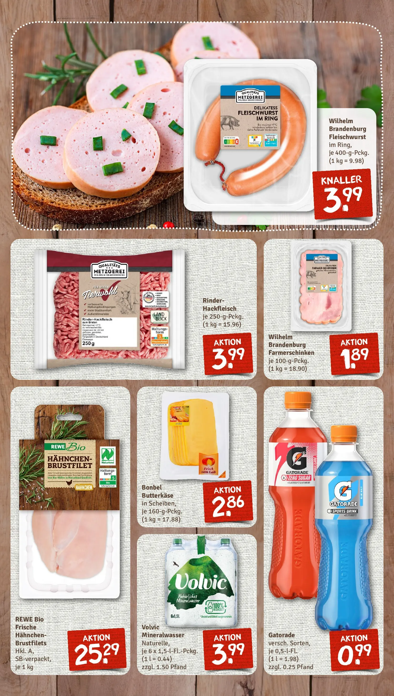 REWE Prospekt ab 05.04.2026 zum Blättern » Angebote | Seite: 7 | Produkte: Hahnchen, Mineralwasser, Volvic, Hackfleisch