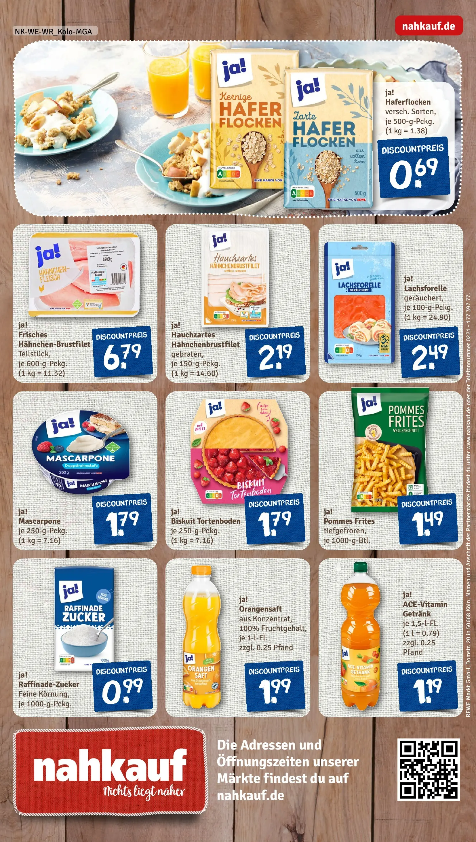 REWE Prospekt ab 05.04.2026 zum Blättern » Angebote | Seite: 8 | Produkte: Hahnchen, Orangen, Fleisch, Flocken