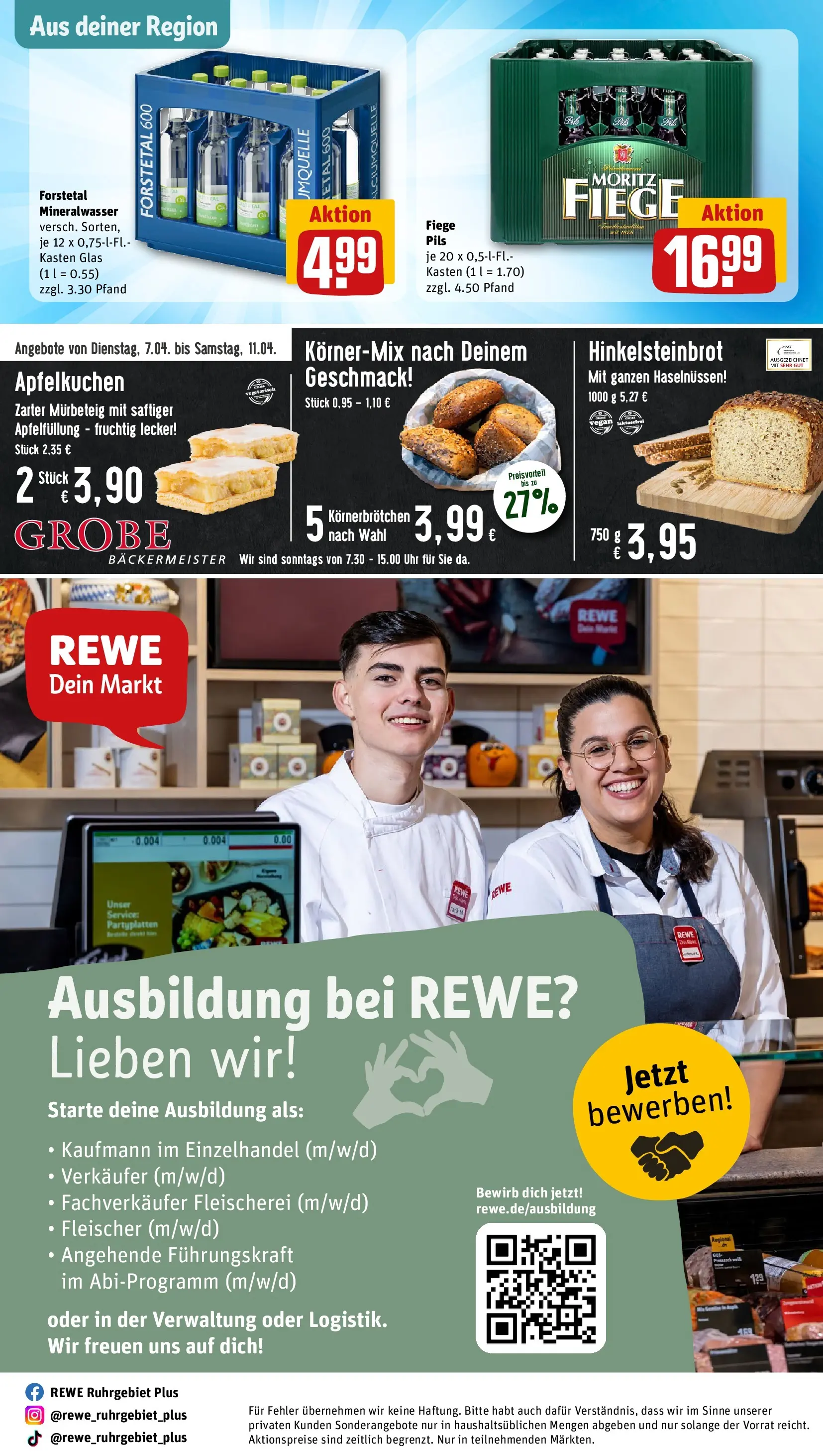 REWE Prospekt ab 05.04.2026 zum Blättern » Angebote | Seite: 25 | Produkte: Pils, Mineralwasser, Apple, Uhr