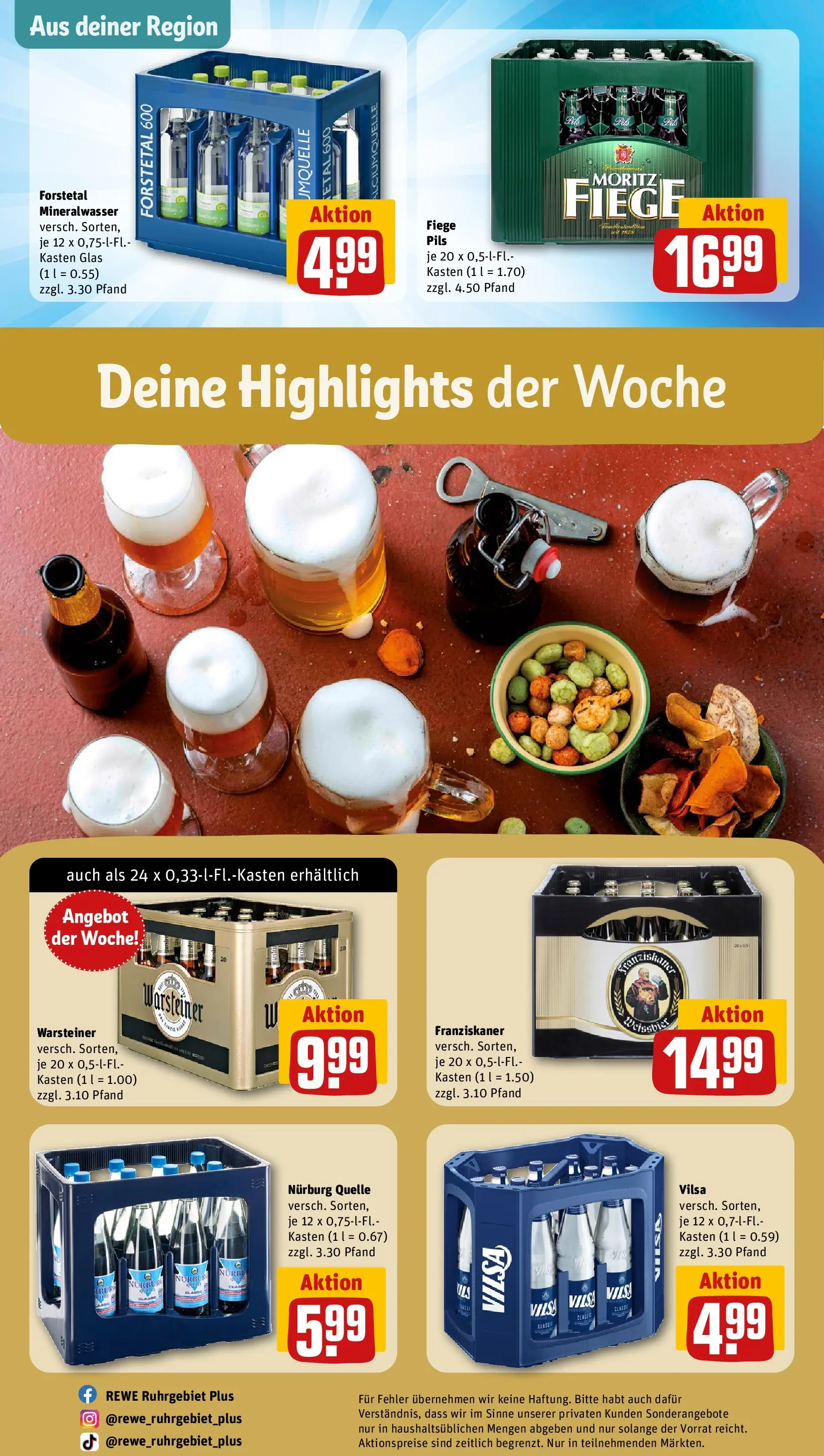 REWE Prospekt ab 05.04.2026 zum Blättern » Angebote | Seite: 26 | Produkte: Franziskaner, Pils, Mineralwasser, Warsteiner