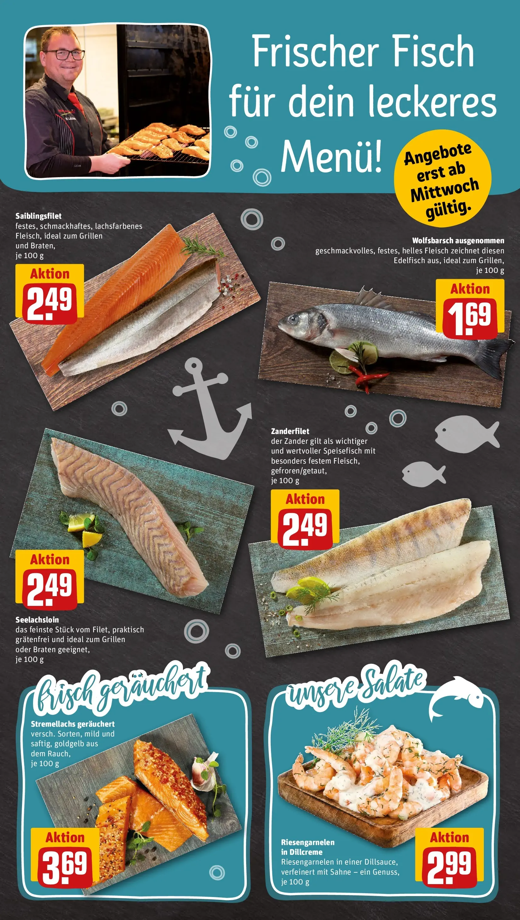 REWE Prospekt ab 05.04.2026 zum Blättern » Angebote | Seite: 26 | Produkte: Fisch, Sahne, Fleisch