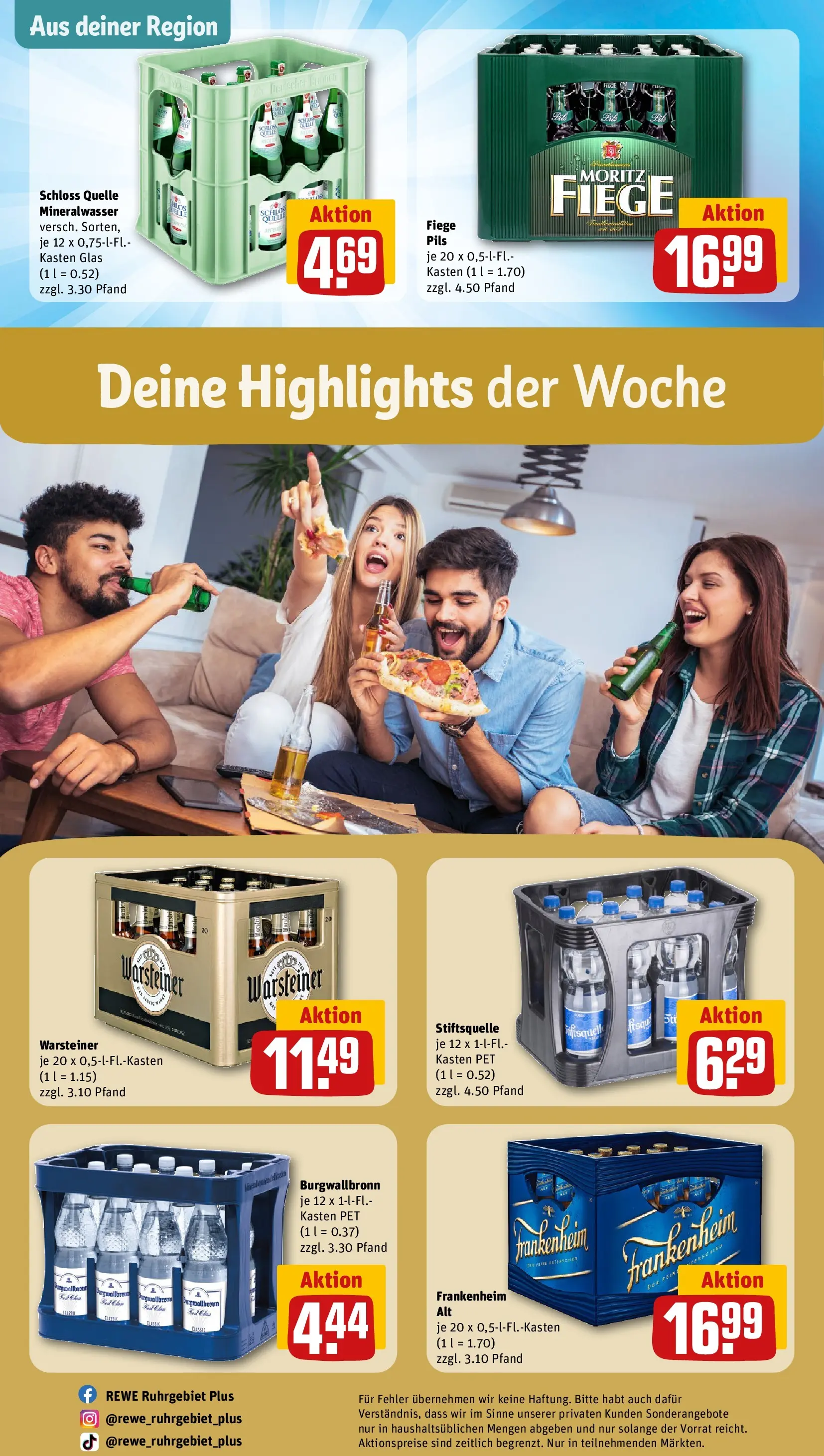 REWE Prospekt ab 05.04.2026 zum Blättern » Angebote | Seite: 25 | Produkte: Pils, Mineralwasser, Warsteiner