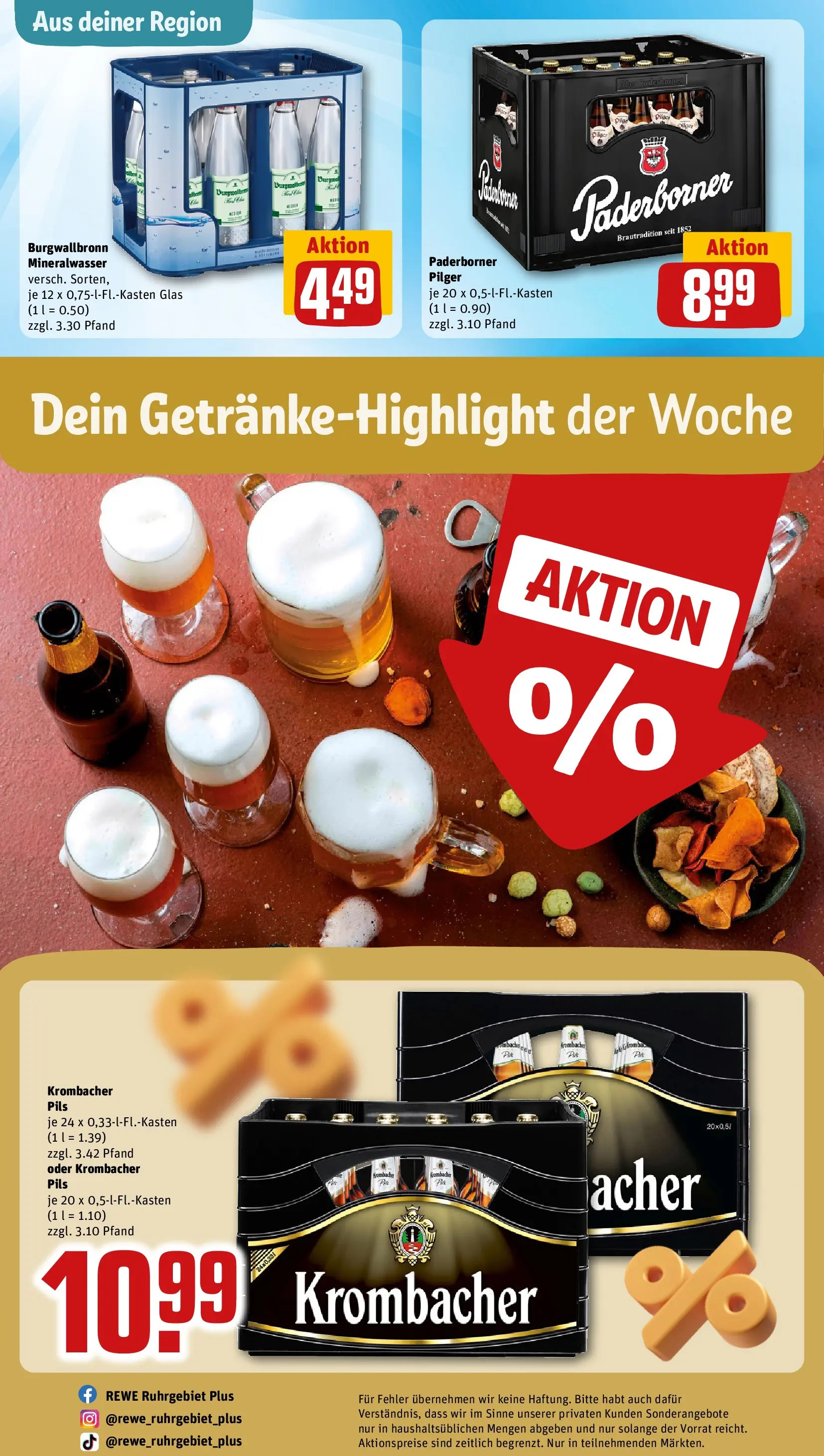 REWE Prospekt ab 05.04.2026 zum Blättern » Angebote | Seite: 25 | Produkte: Pils, Mineralwasser, Krombacher