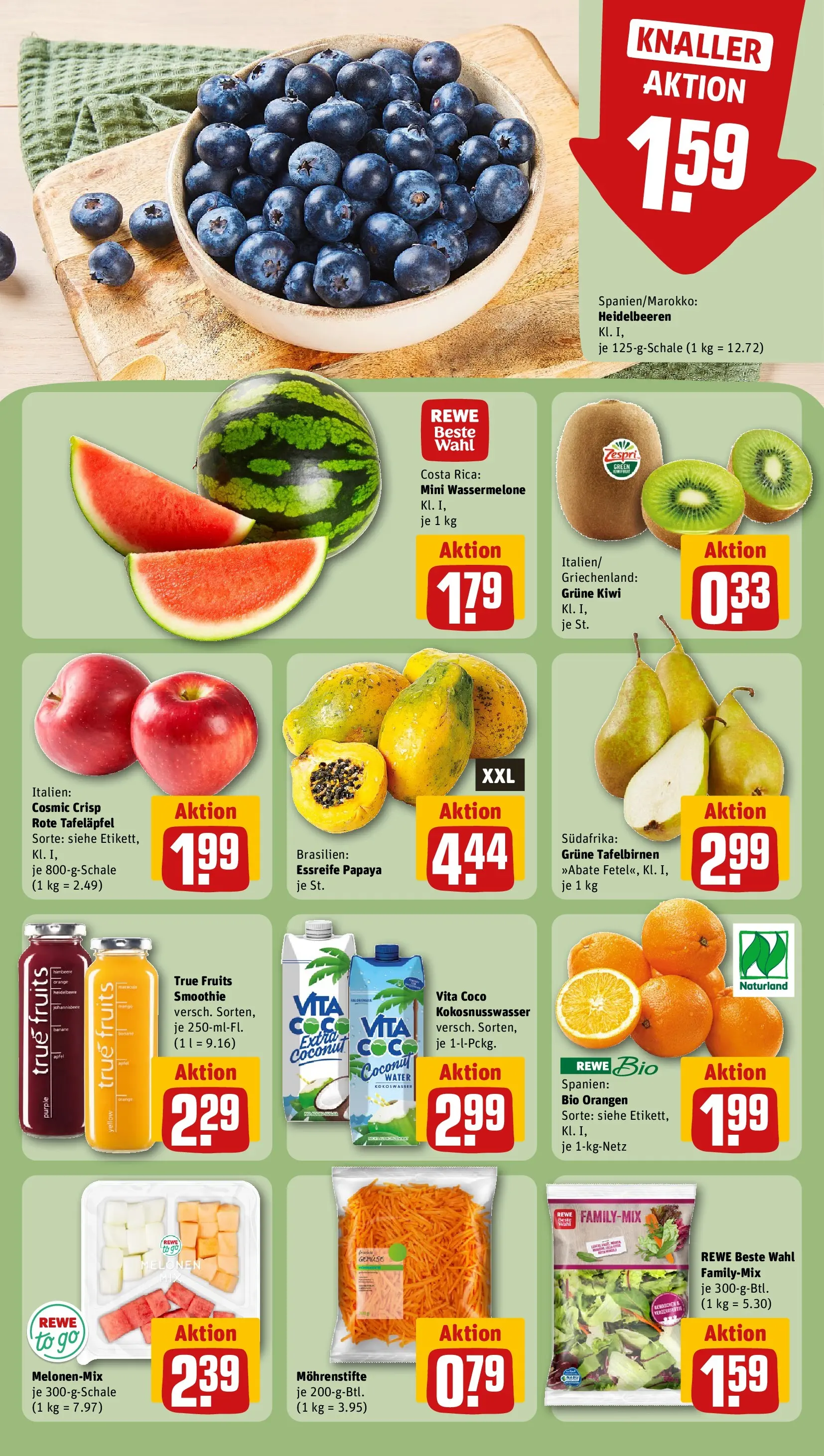 REWE Prospekt ab 05.04.2026 zum Blättern » Angebote | Seite: 6 | Produkte: Orangen, Wassermelone, Himbeere, Kiwi