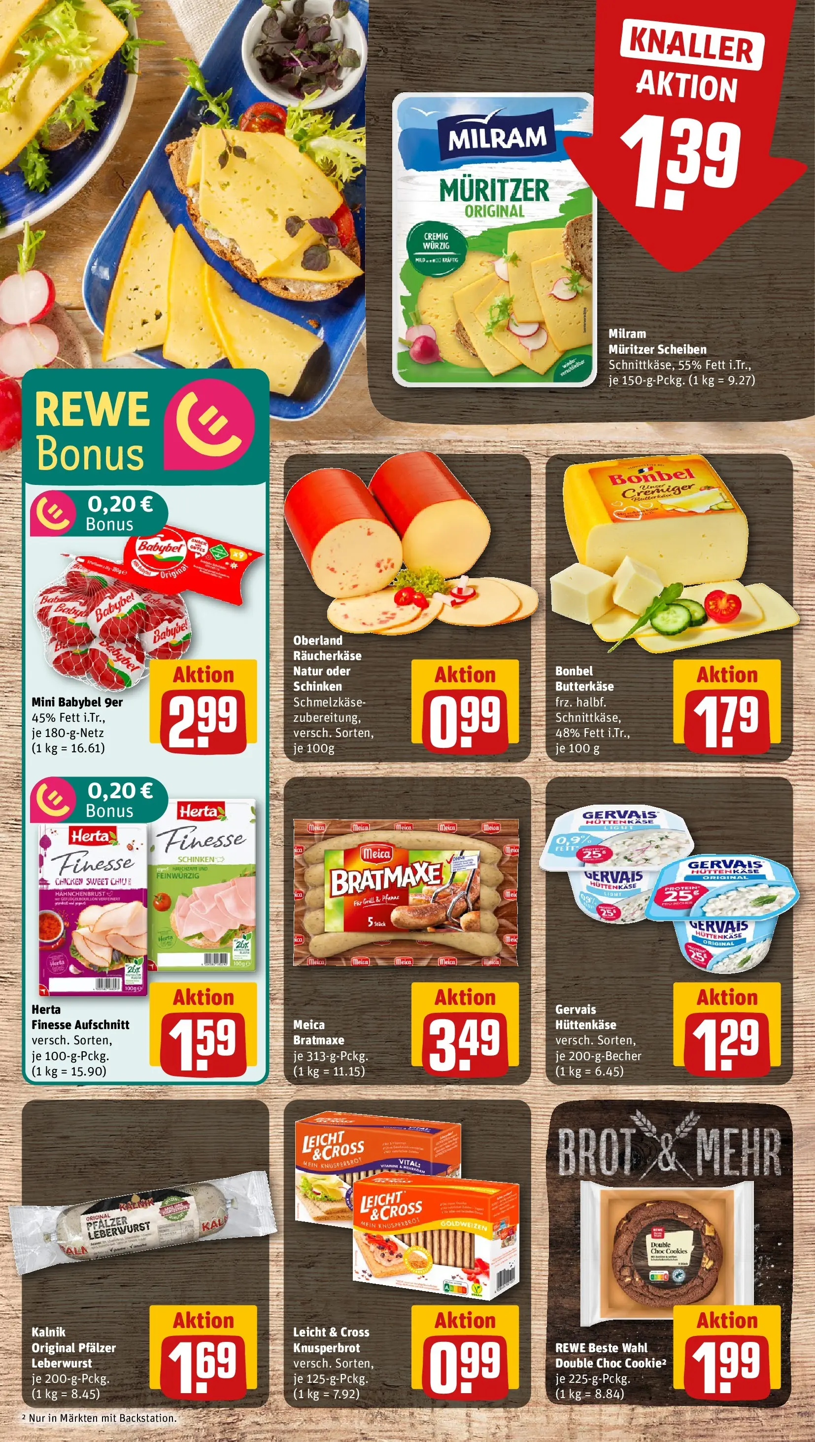 REWE Prospekt ab 05.04.2026 zum Blättern » Angebote | Seite: 9 | Produkte: Brot, Hüttenkäse, Herta finesse, Hahnchenbrust