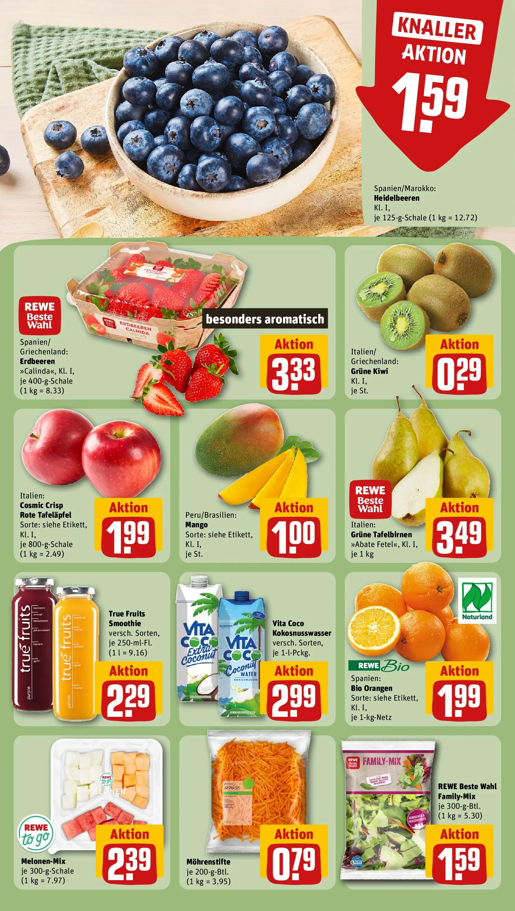 REWE Prospekt ab 05.04.2026 zum Blättern » Angebote | Seite: 6 | Produkte: Orangen, Mango, Erdbeeren, Kiwi