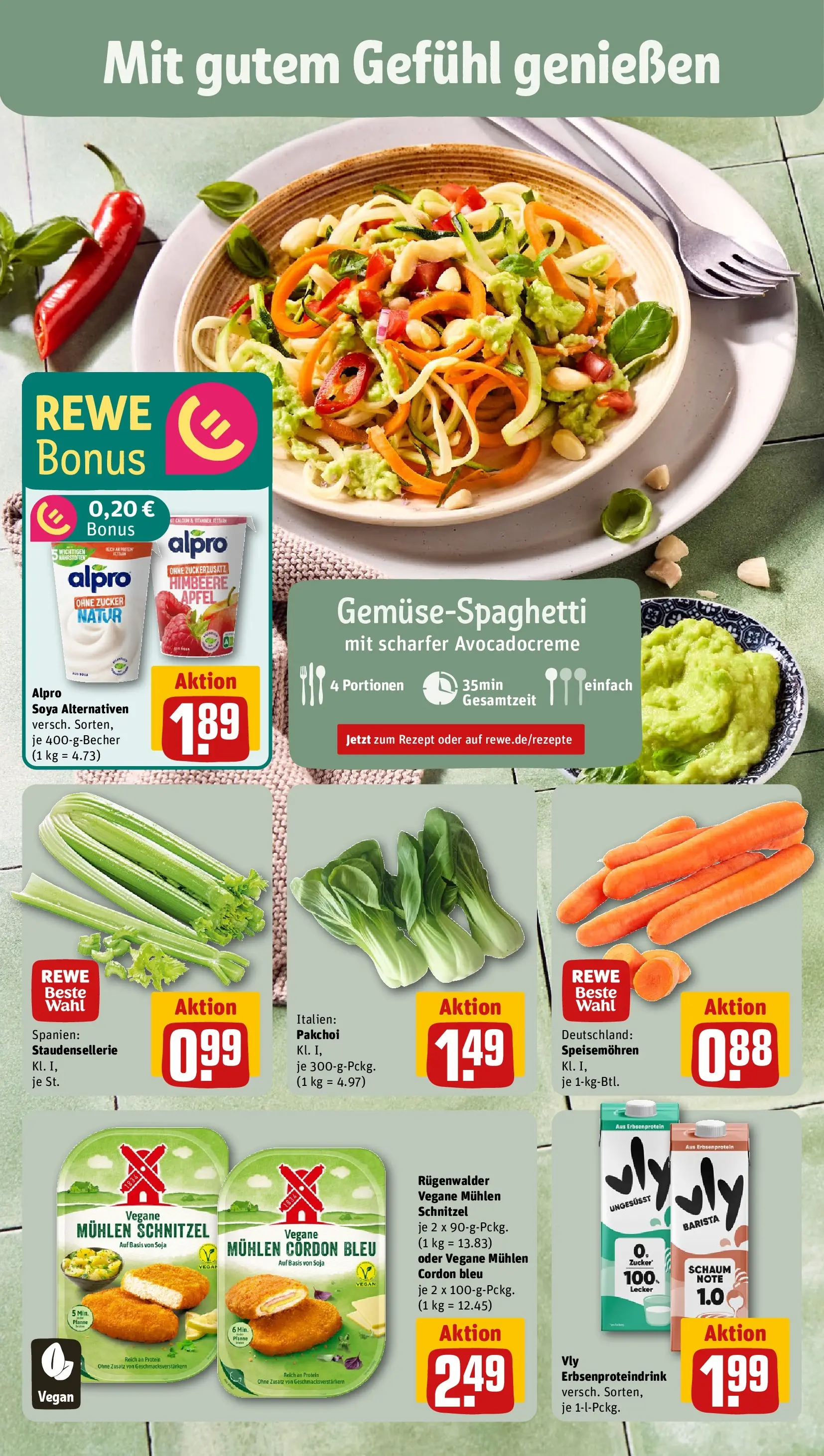 REWE Prospekt ab 05.04.2026 zum Blättern » Angebote | Seite: 4 | Produkte: Mühle, Schnitzel, Alpro, Zucker