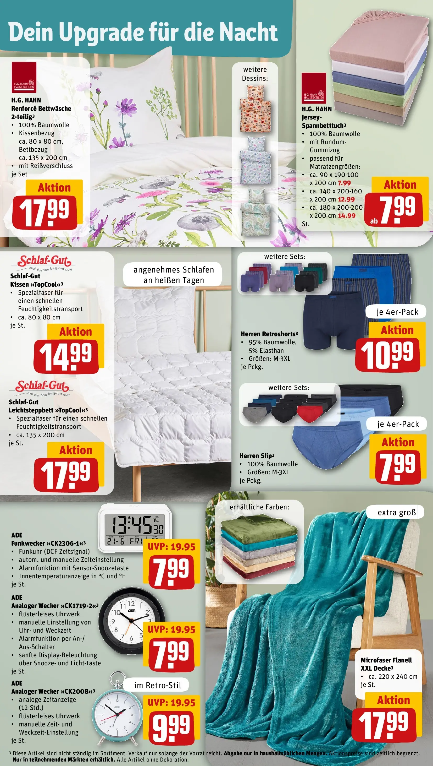 REWE Prospekt ab 05.04.2026 zum Blättern » Angebote | Seite: 31 | Produkte: Kissen, Bettwäsche, Uhr, Wecker