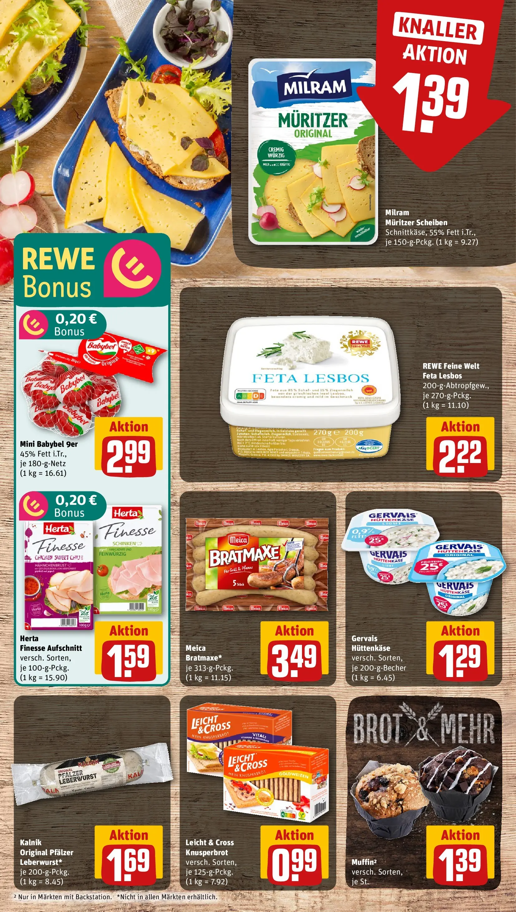 REWE Prospekt ab 05.04.2026 zum Blättern » Angebote | Seite: 9 | Produkte: Meica, Babybel, Brot, Schinken