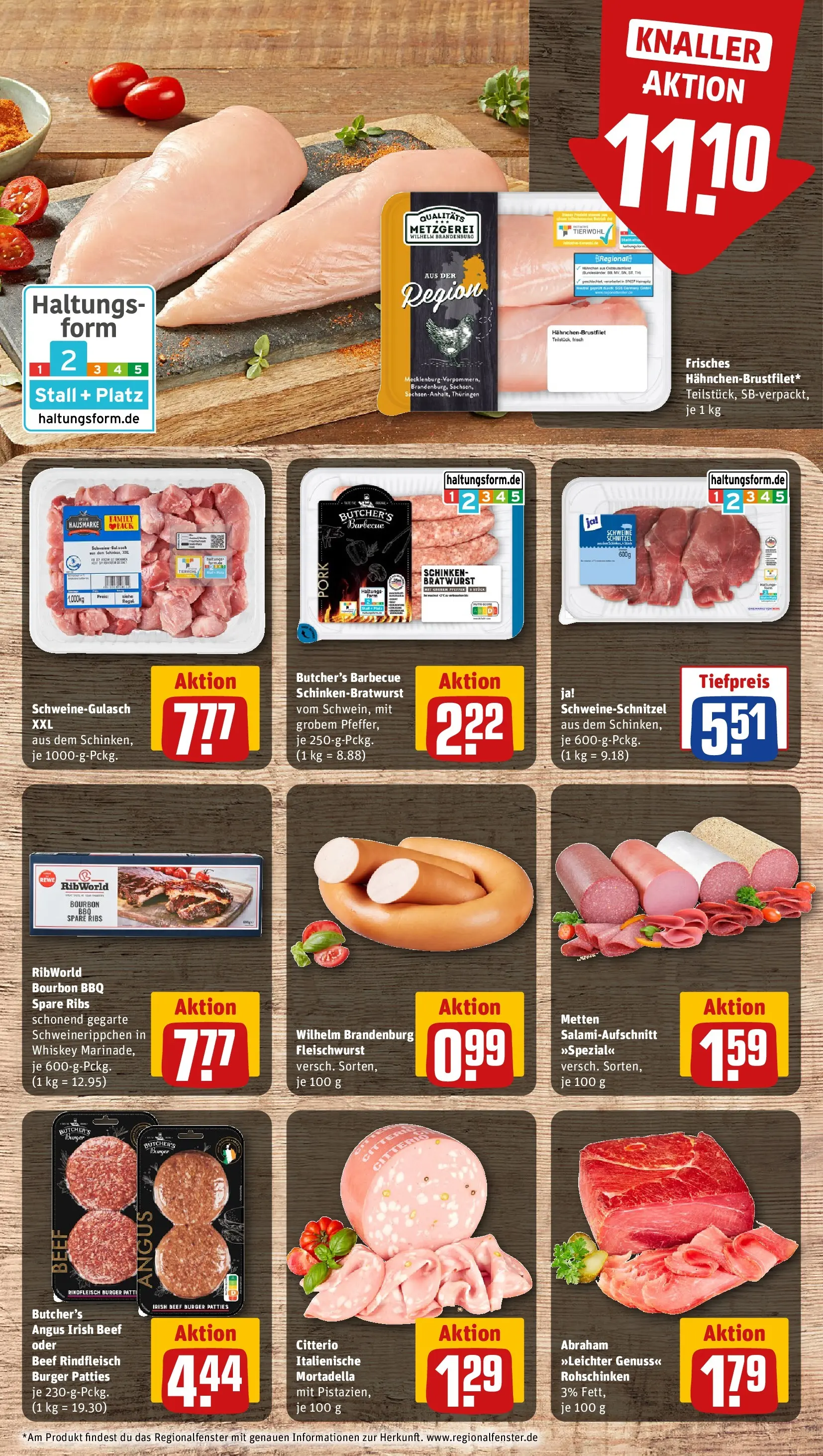 REWE Prospekt ab 05.04.2026 zum Blättern » Angebote | Seite: 8 | Produkte: Schweinegulasch, Bratwurst, Burger, Bourbon