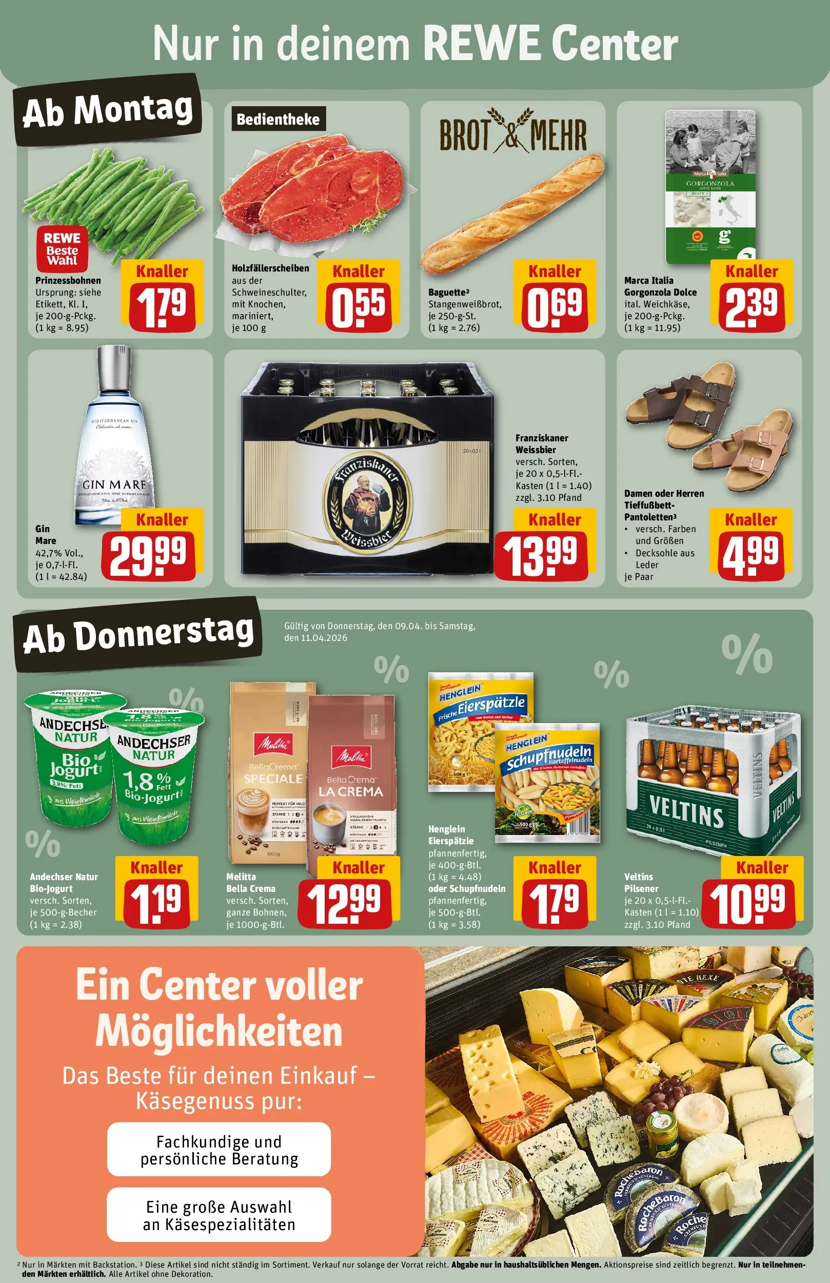 REWE Prospekt ab 05.04.2026 zum Blättern » Angebote | Seite: 3 | Produkte: Baguette, Brot, Gin, Veltins