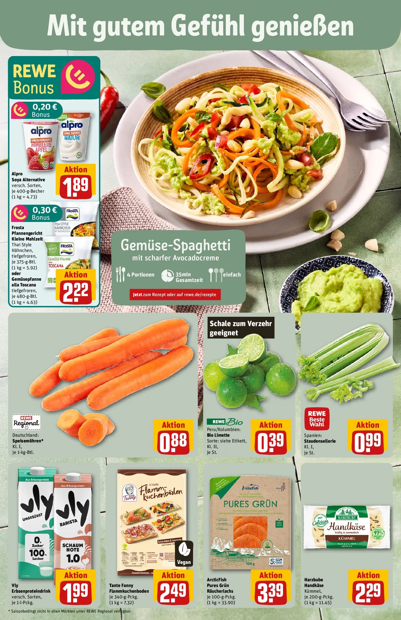 REWE Prospekt ab 05.04.2026 zum Blättern » Angebote | Seite: 4 | Produkte: Hahnchen, Frosta, Limette, Himbeere