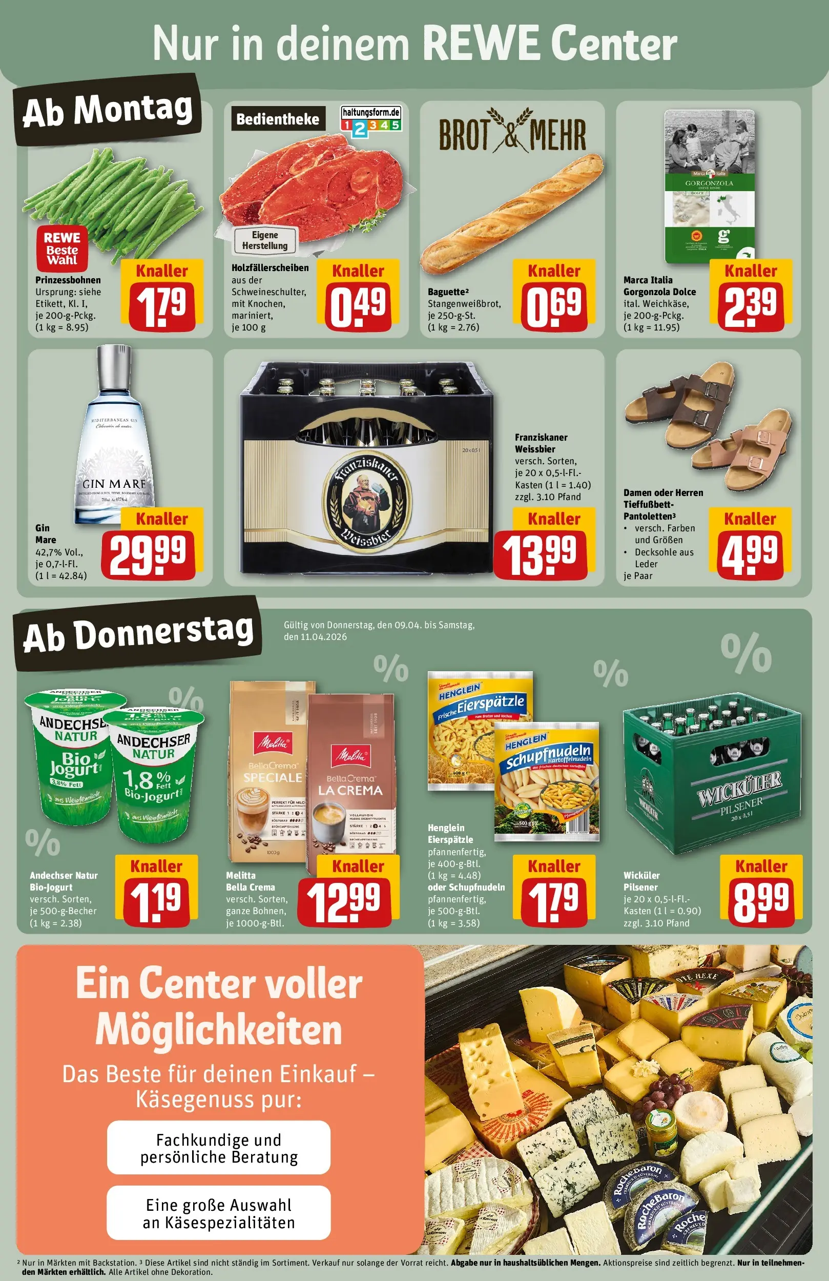 REWE Prospekt ab 05.04.2026 zum Blättern » Angebote | Seite: 3 | Produkte: Melitta, Weißbier, Baguette, Gin