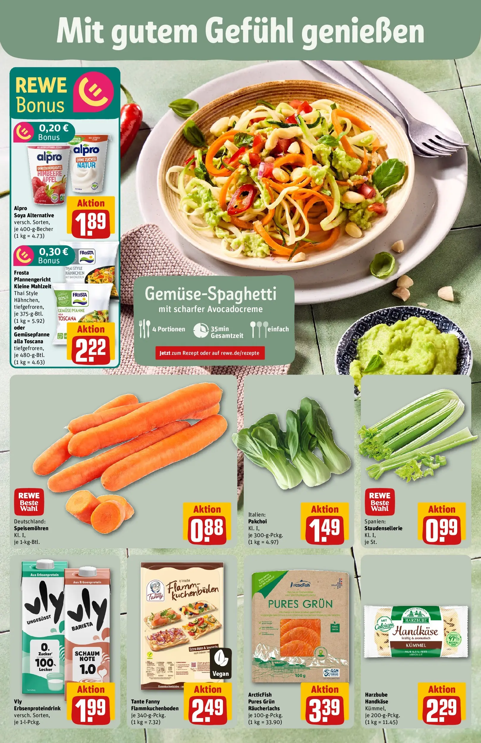 REWE Prospekt ab 05.04.2026 zum Blättern » Angebote | Seite: 4 | Produkte: Hahnchen, Äpfel, Gemüse, Himbeere