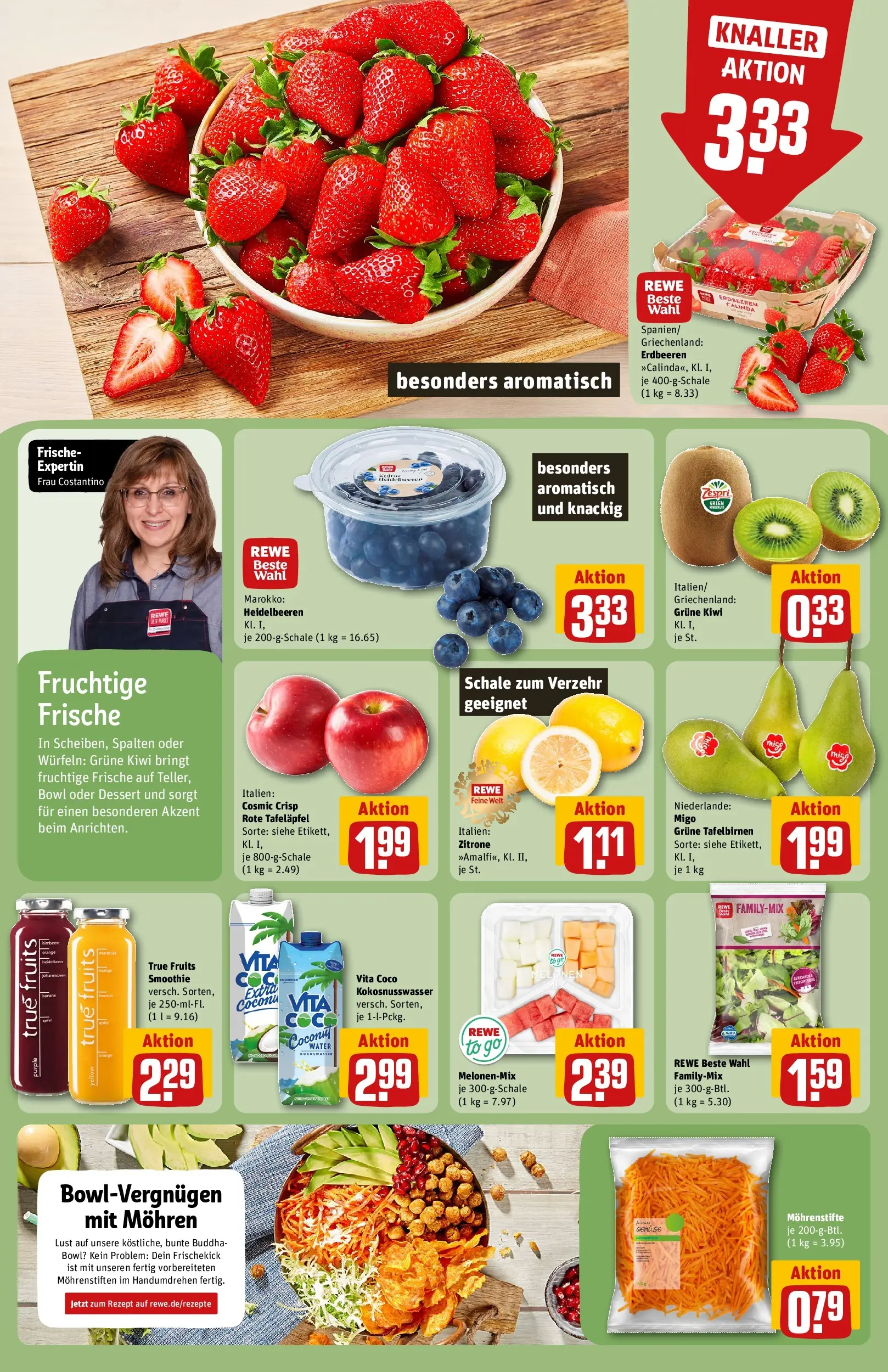 REWE Prospekt ab 05.04.2026 zum Blättern » Angebote | Seite: 6 | Produkte: Mohren, Heidelbeeren, Zitrone, Erdbeeren