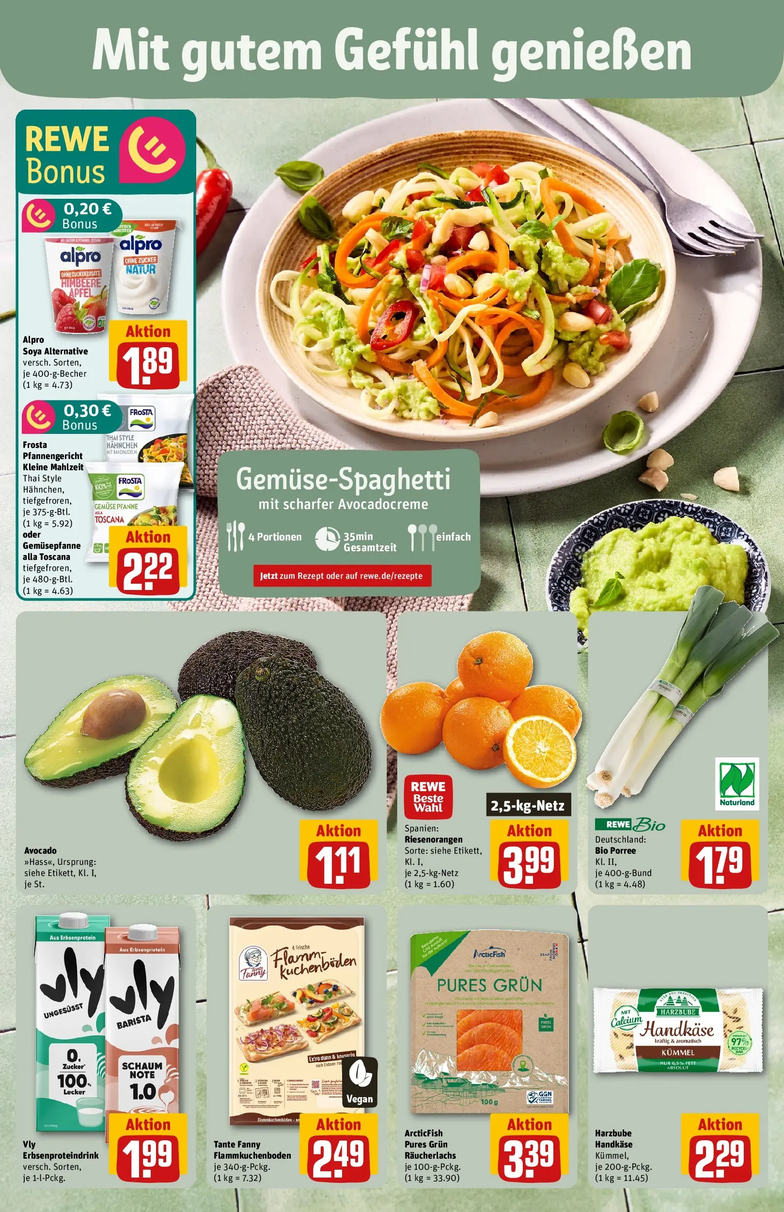 REWE Prospekt ab 05.04.2026 zum Blättern » Angebote | Seite: 4 | Produkte: Äpfel, Avocado, Alpro, Himbeere