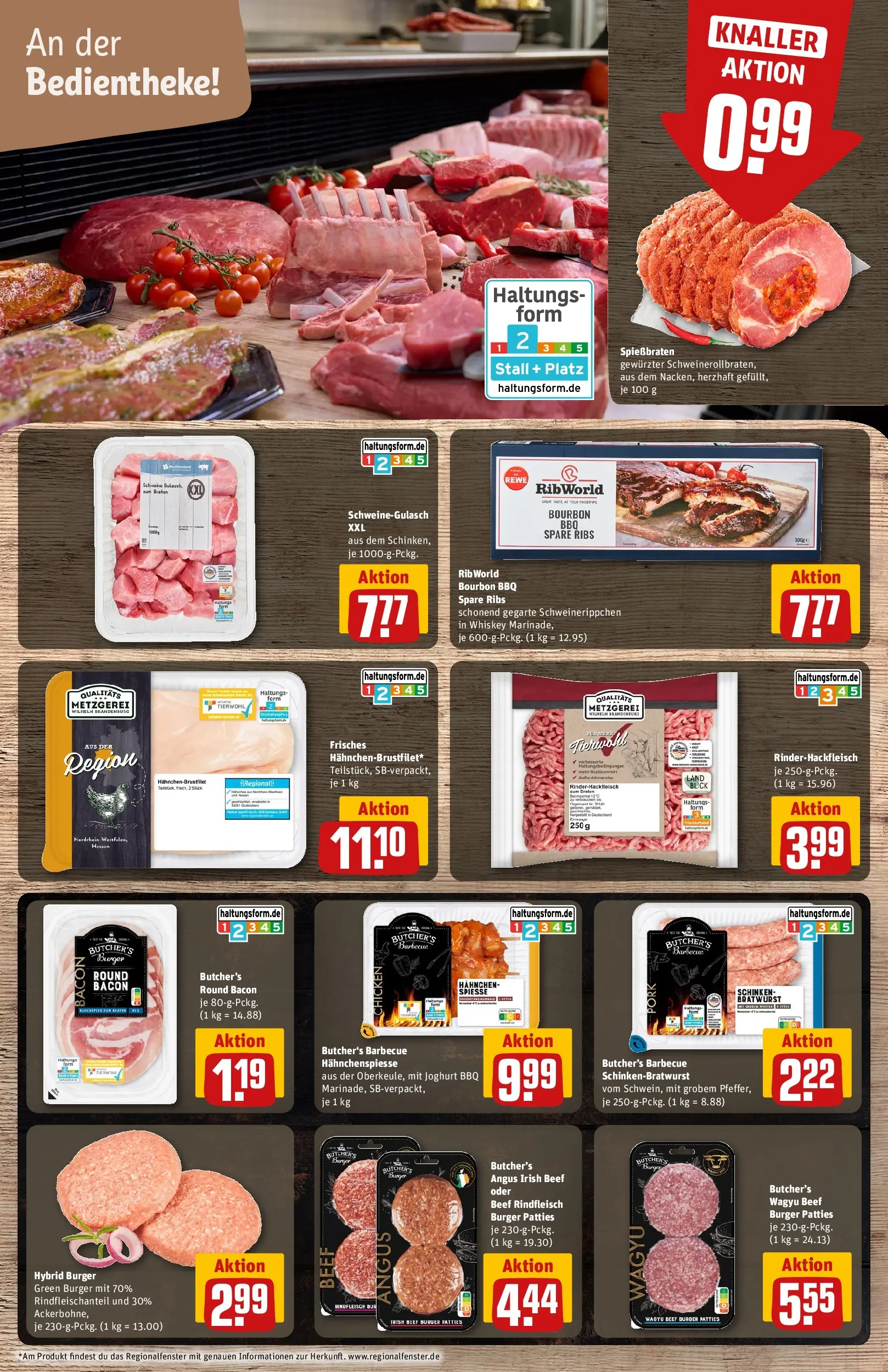 REWE Prospekt ab 05.04.2026 zum Blättern » Angebote | Seite: 8 | Produkte: Schweinegulasch, Joghurt, Spieße, Rindfleisch