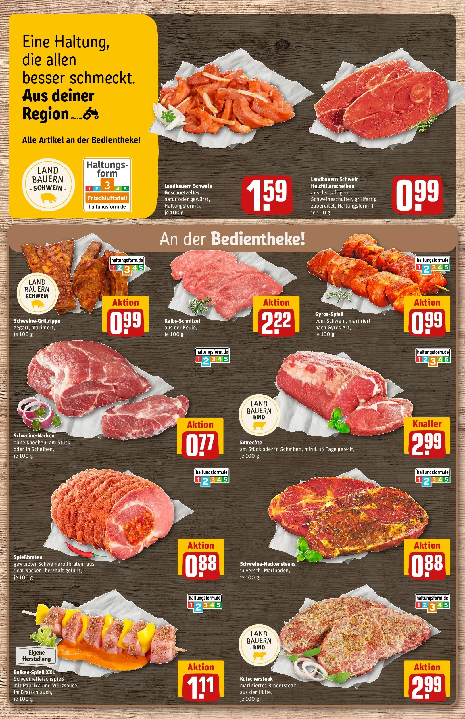 REWE Prospekt ab 05.04.2026 zum Blättern » Angebote | Seite: 9 | Produkte: Schweinenacken, Entrecote, Gyros, Paprika