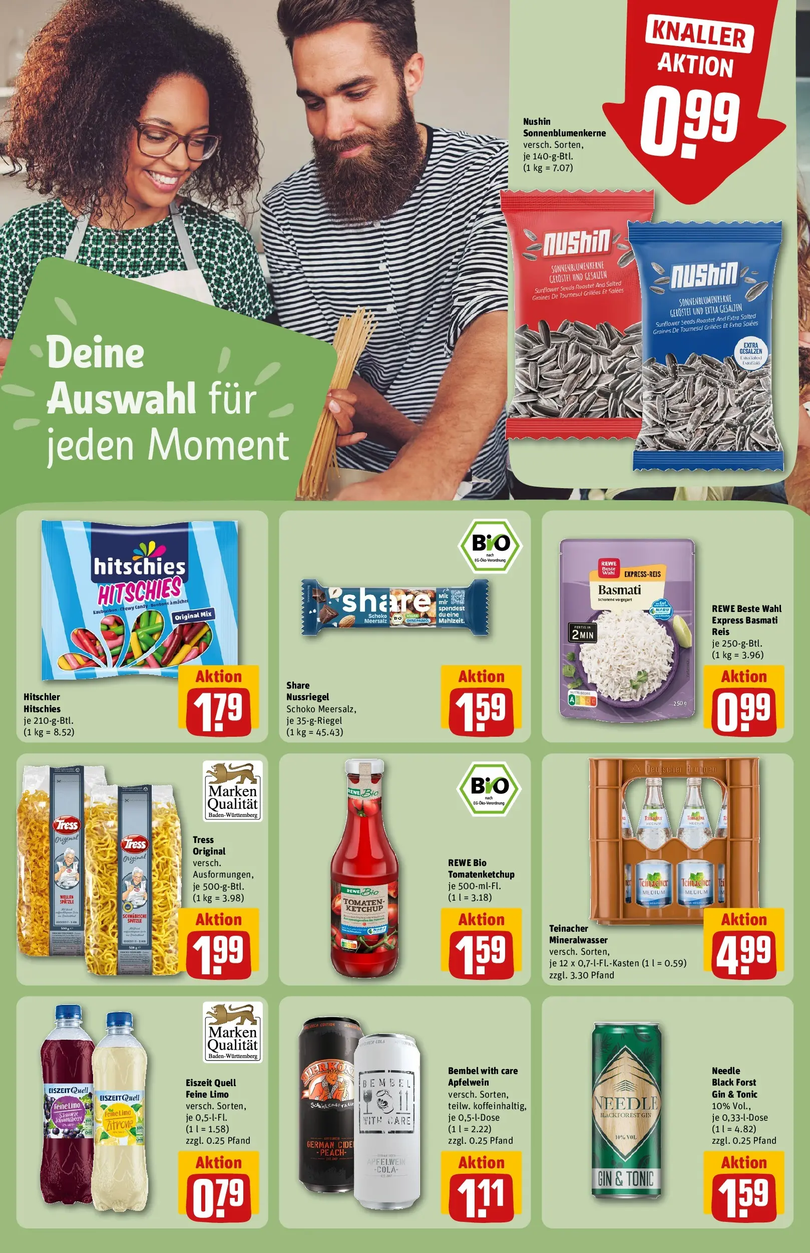 REWE Prospekt ab 05.04.2026 zum Blättern » Angebote | Seite: 19 | Produkte: Mineralwasser, Reis, Gin, Ketchup
