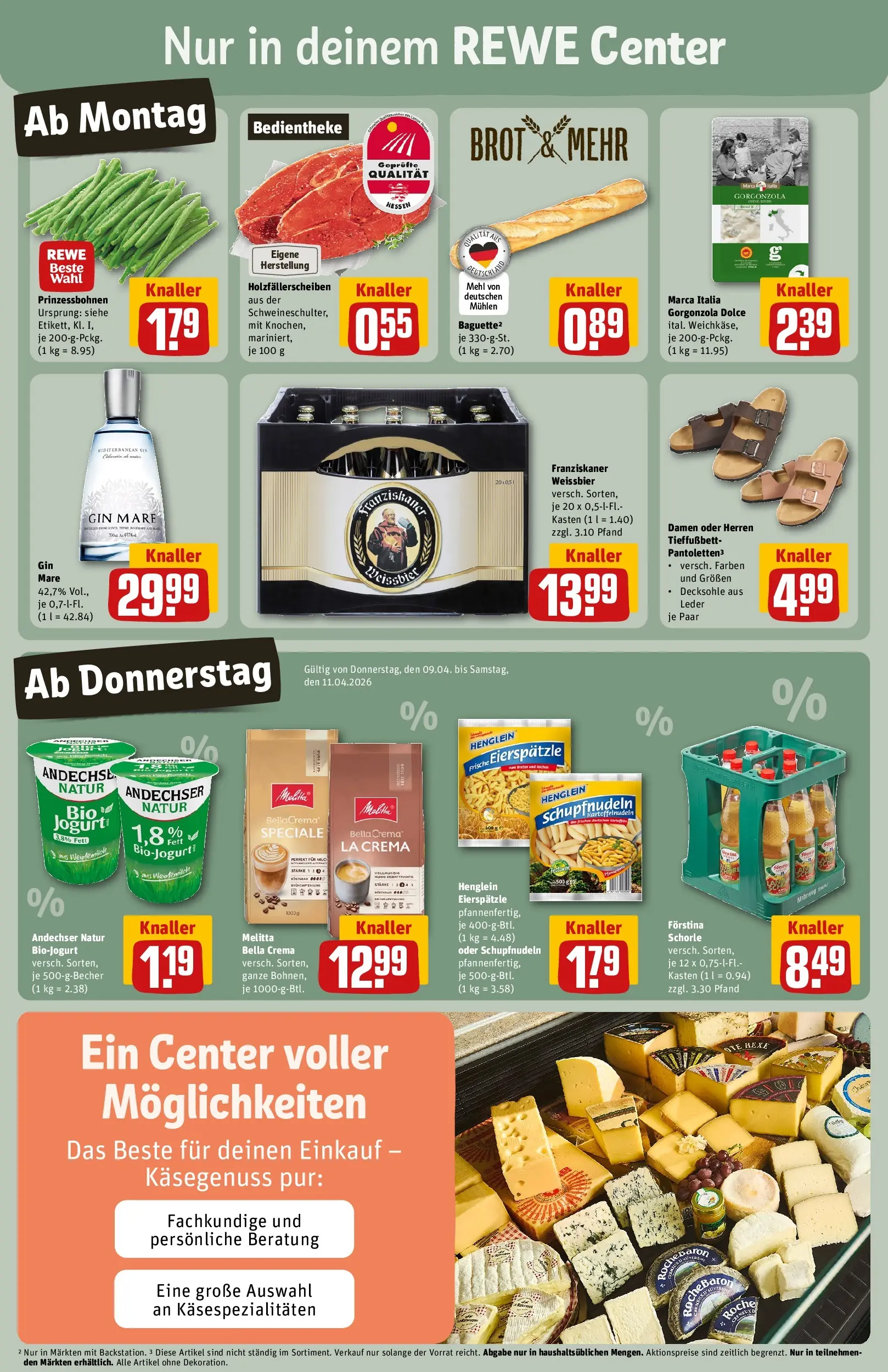 REWE Prospekt ab 05.04.2026 zum Blättern » Angebote | Seite: 3 | Produkte: Franziskaner, Mehl, Brot, Gin