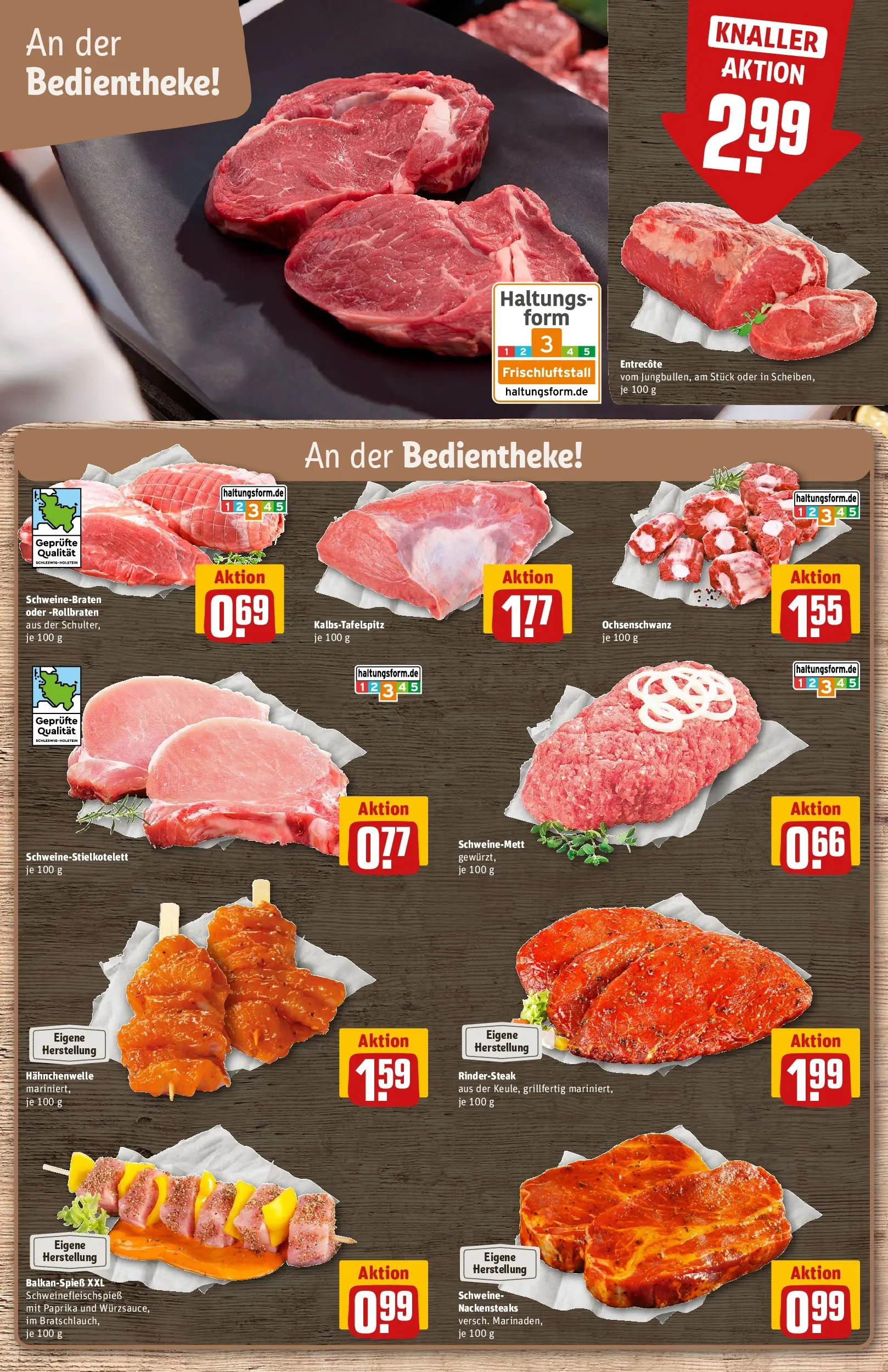 REWE Prospekt ab 05.04.2026 zum Blättern » Angebote | Seite: 9 | Produkte: Nackensteaks, Entrecote, Paprika, Steak