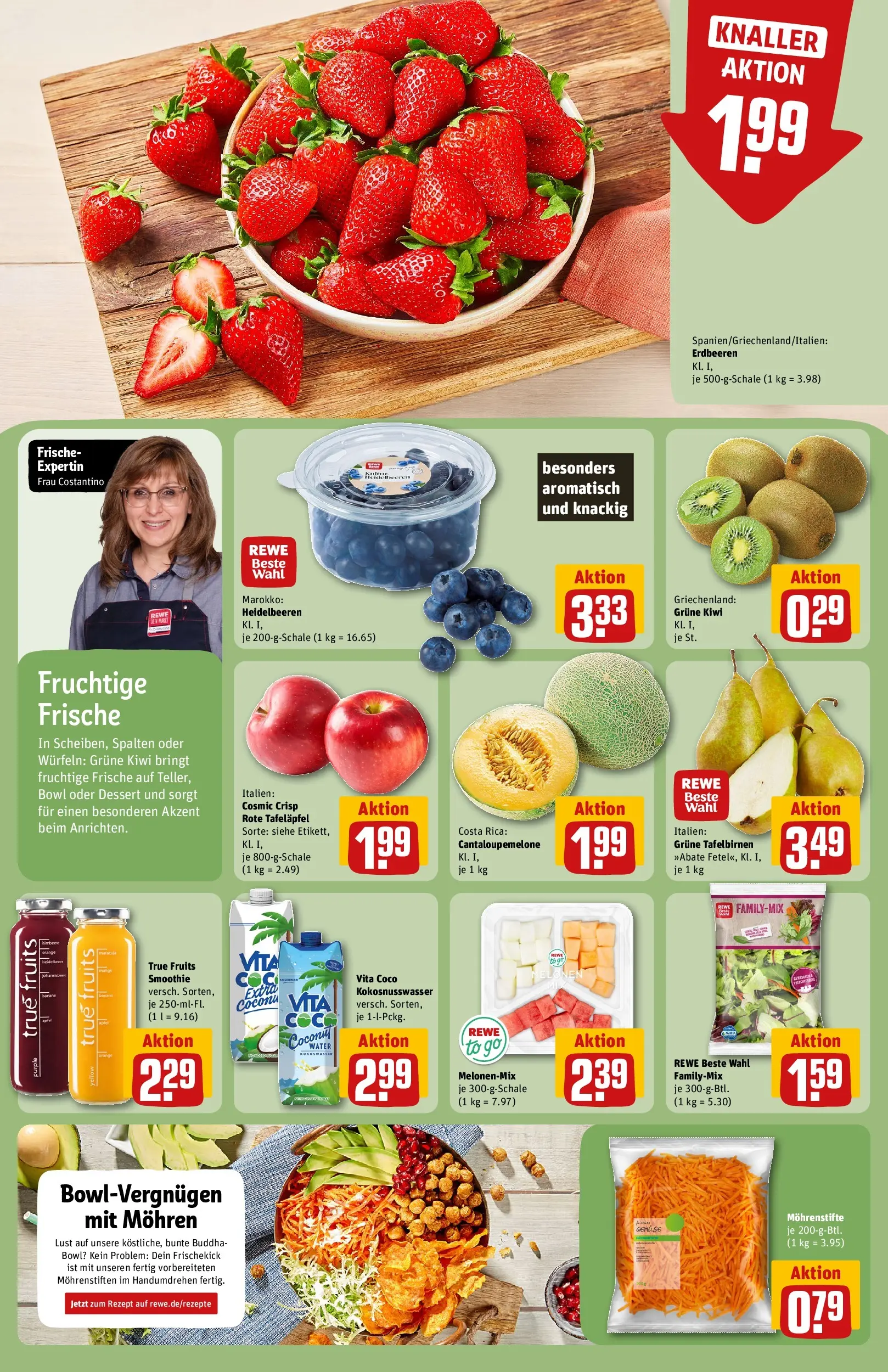 REWE Prospekt ab 05.04.2026 zum Blättern » Angebote | Seite: 6 | Produkte: Apple, Mohren, Heidelbeeren, Erdbeeren