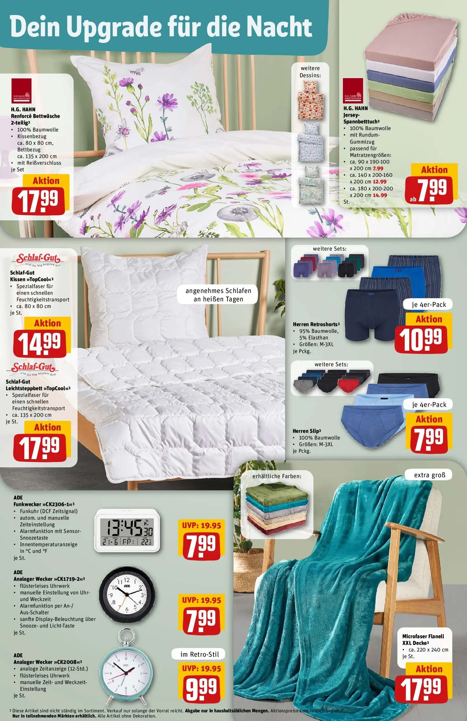 REWE Prospekt ab 05.04.2026 zum Blättern » Angebote | Seite: 30 | Produkte: Kissen, Uhr, Radio, Wecker