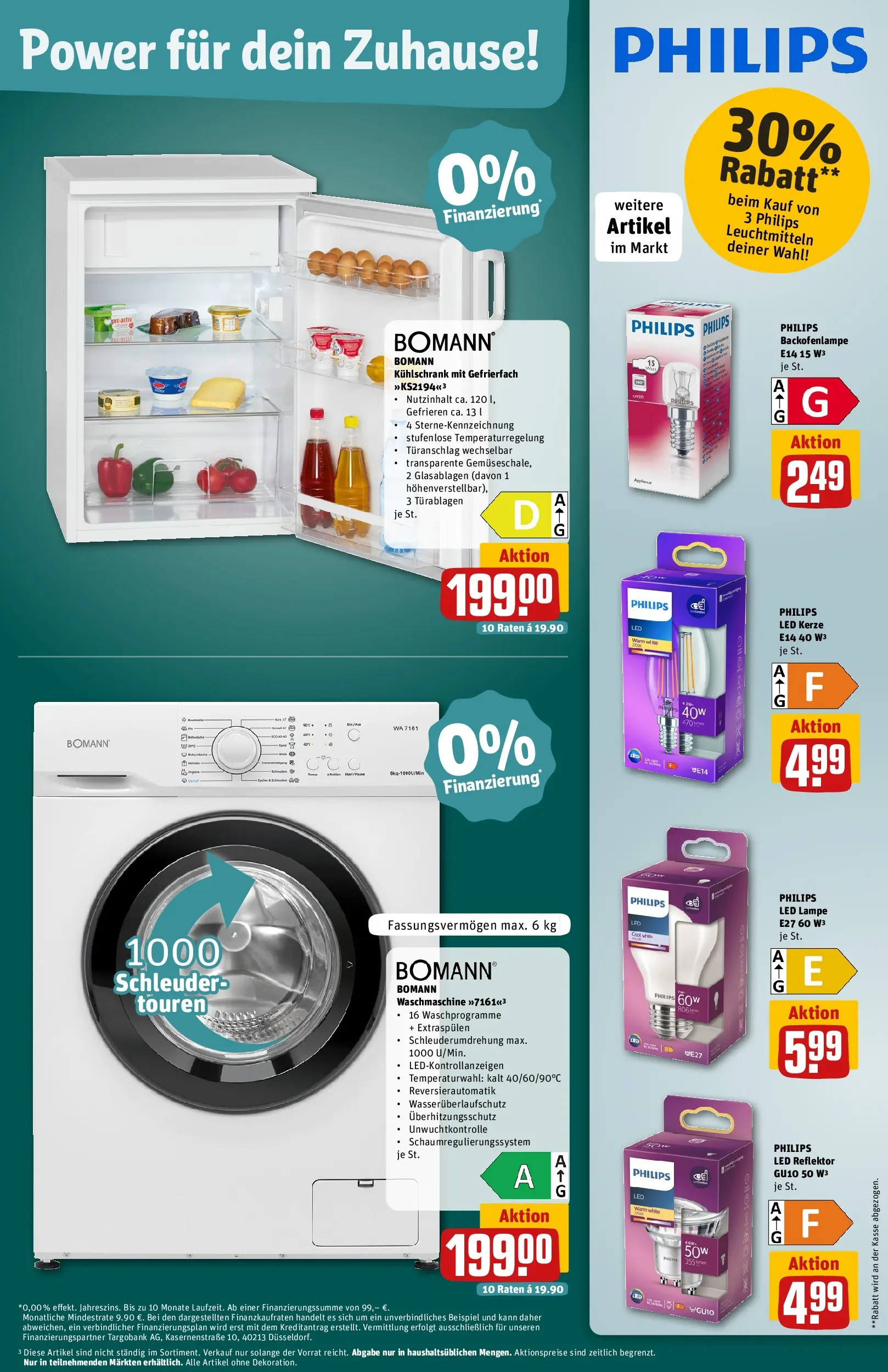 REWE Prospekt ab 05.04.2026 zum Blättern » Angebote | Seite: 31 | Produkte: Philips, Lampe, Kühlschrank, Waschmaschine