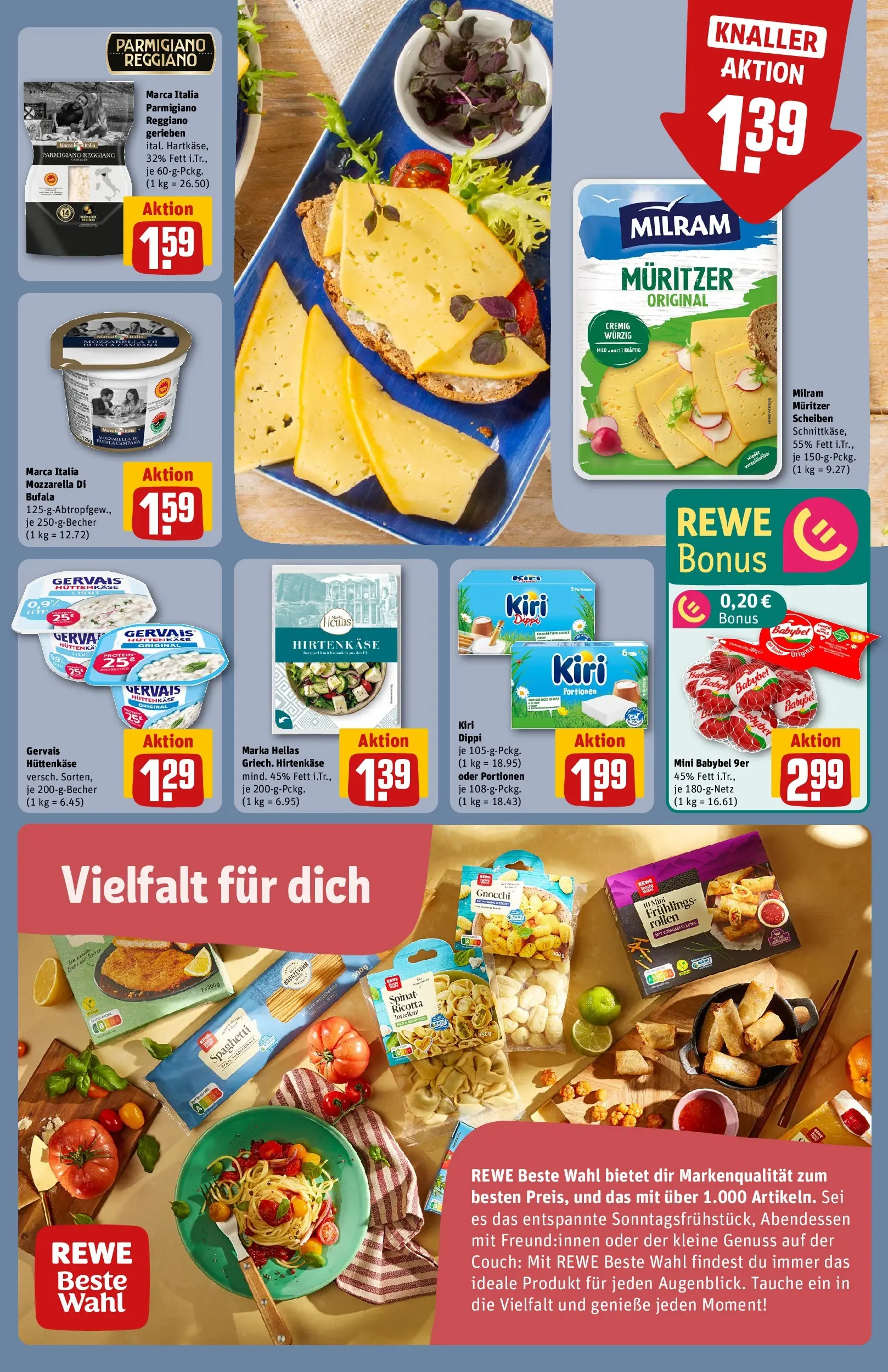 REWE Prospekt ab 05.04.2026 zum Blättern » Angebote | Seite: 13 | Produkte: Feta, Couch, Pasta, Hüttenkäse