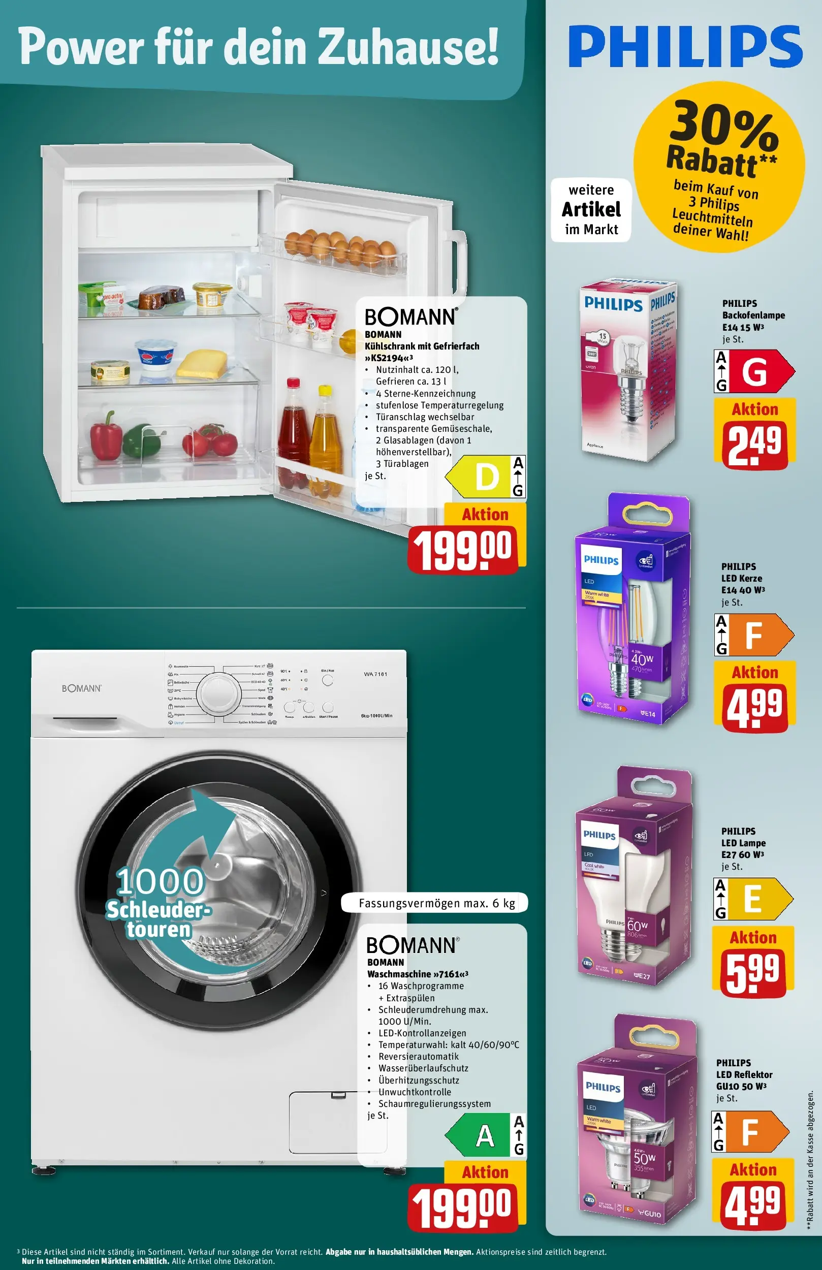 REWE Prospekt ab 05.04.2026 zum Blättern » Angebote | Seite: 27 | Produkte: Philips, Lampe, Kühlschrank, Waschmaschine