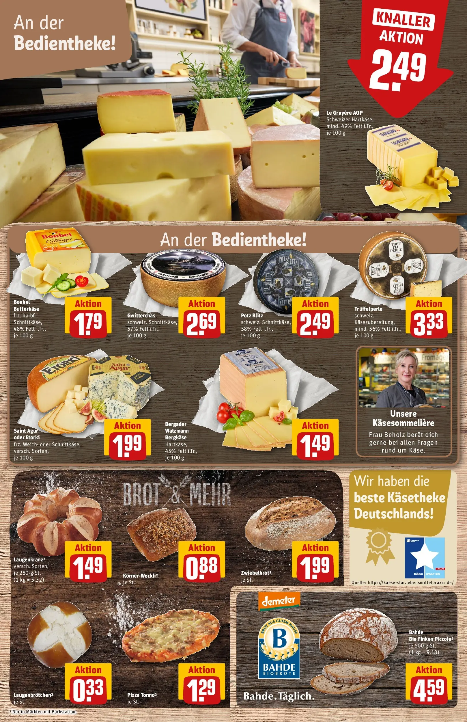 REWE Prospekt ab 05.04.2026 zum Blättern » Angebote | Seite: 11 | Produkte: Käse, Brot, Pizza