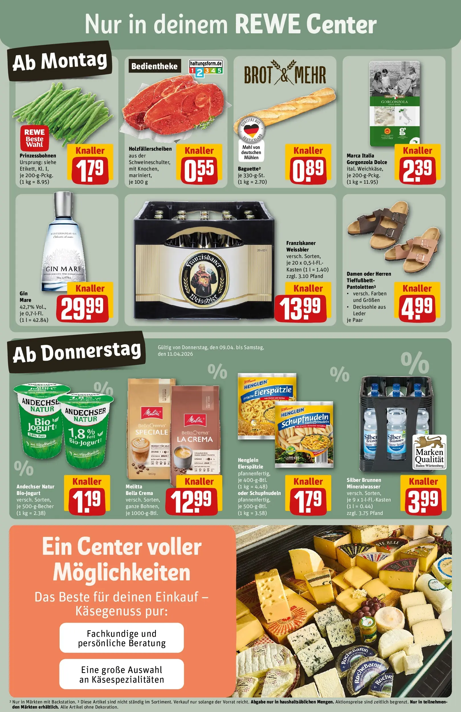 REWE Prospekt ab 05.04.2026 zum Blättern » Angebote | Seite: 3 | Produkte: Franziskaner, Mehl, Weißbier, Baguette
