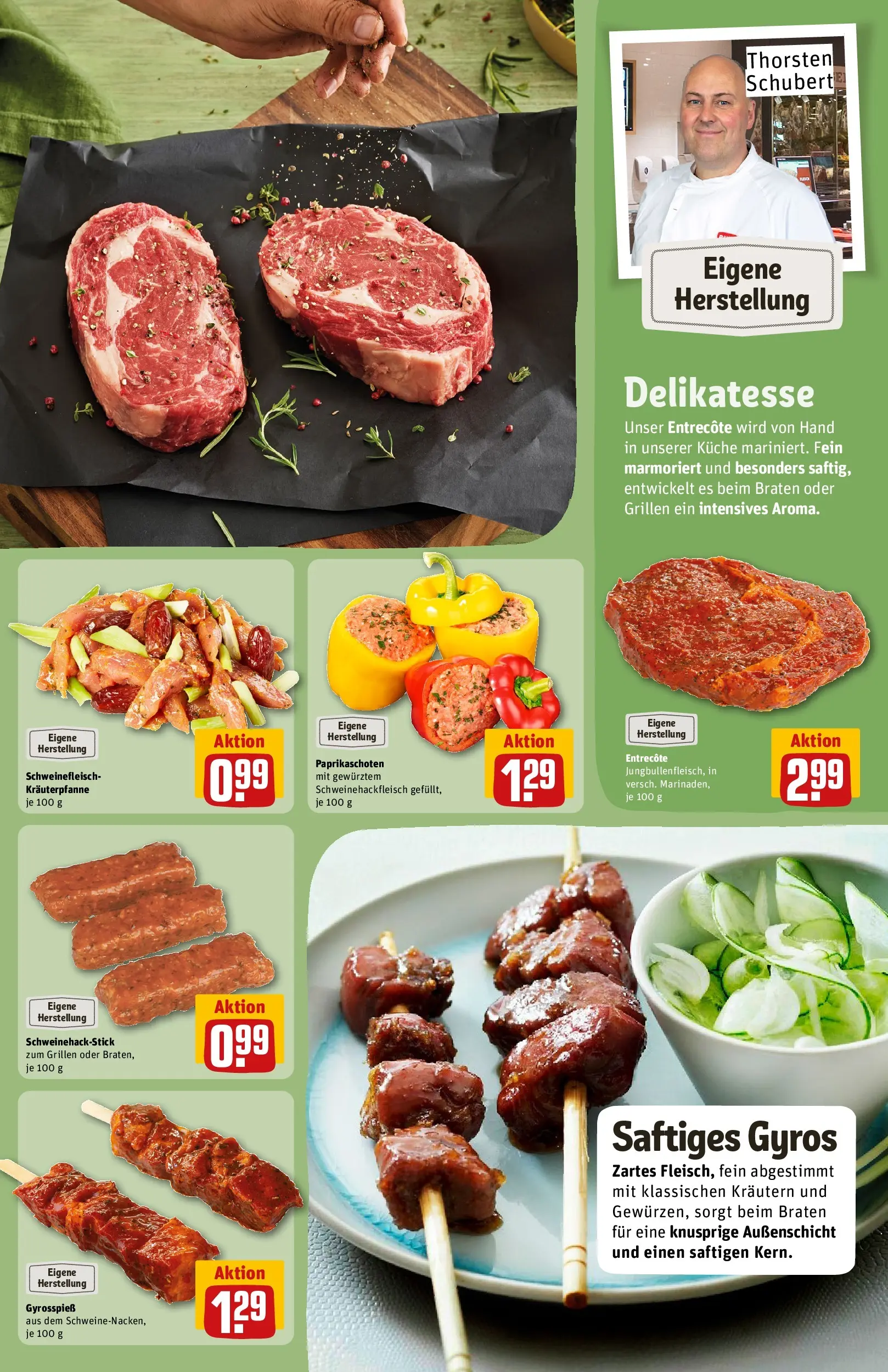 REWE Prospekt ab 05.04.2026 zum Blättern » Angebote | Seite: 12 | Produkte: Küche, Entrecote, Gyros, Schweinefleisch