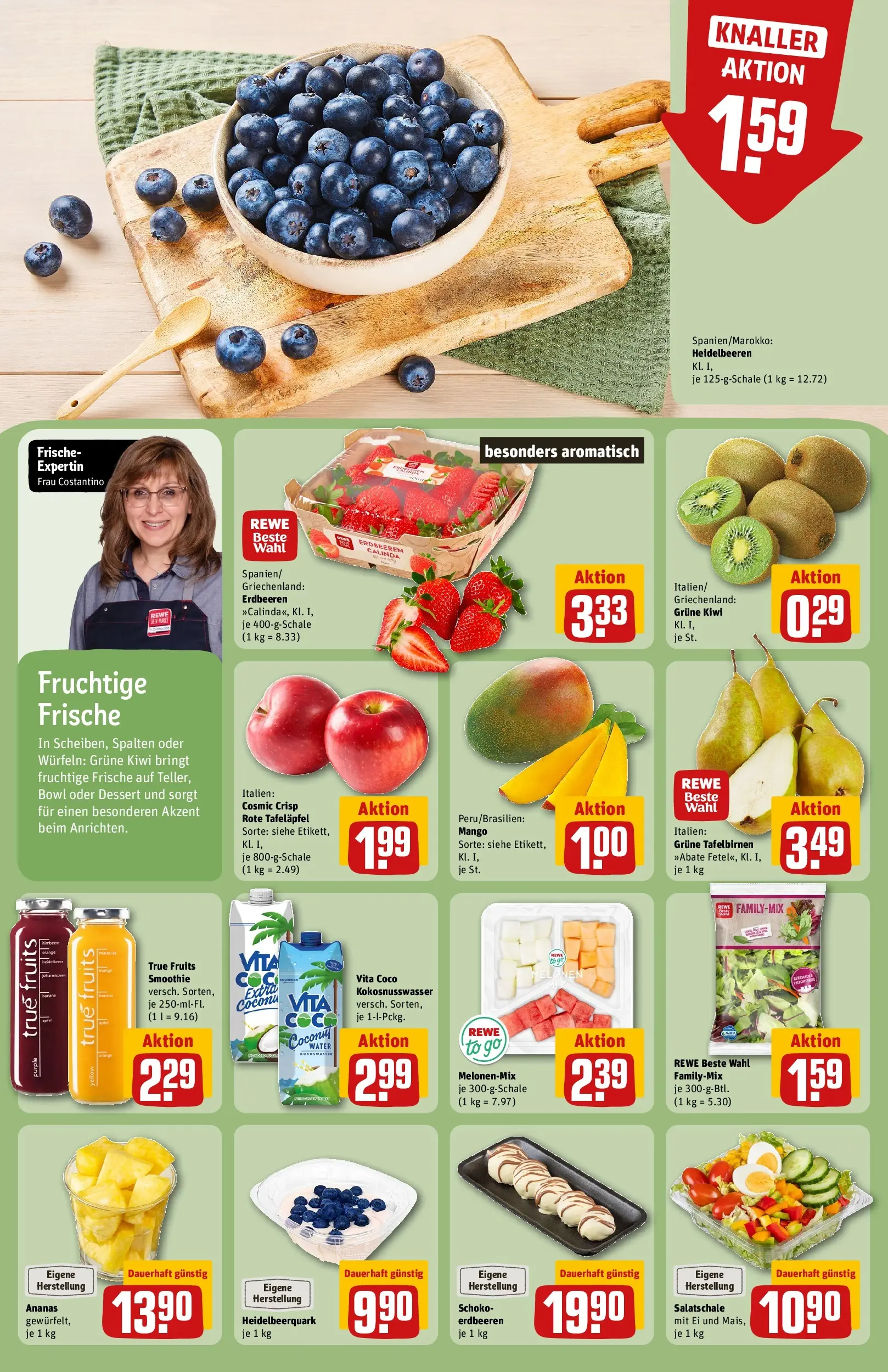 REWE Prospekt ab 05.04.2026 zum Blättern » Angebote | Seite: 6 | Produkte: Ananas, Mango, Erdbeeren, Kiwi