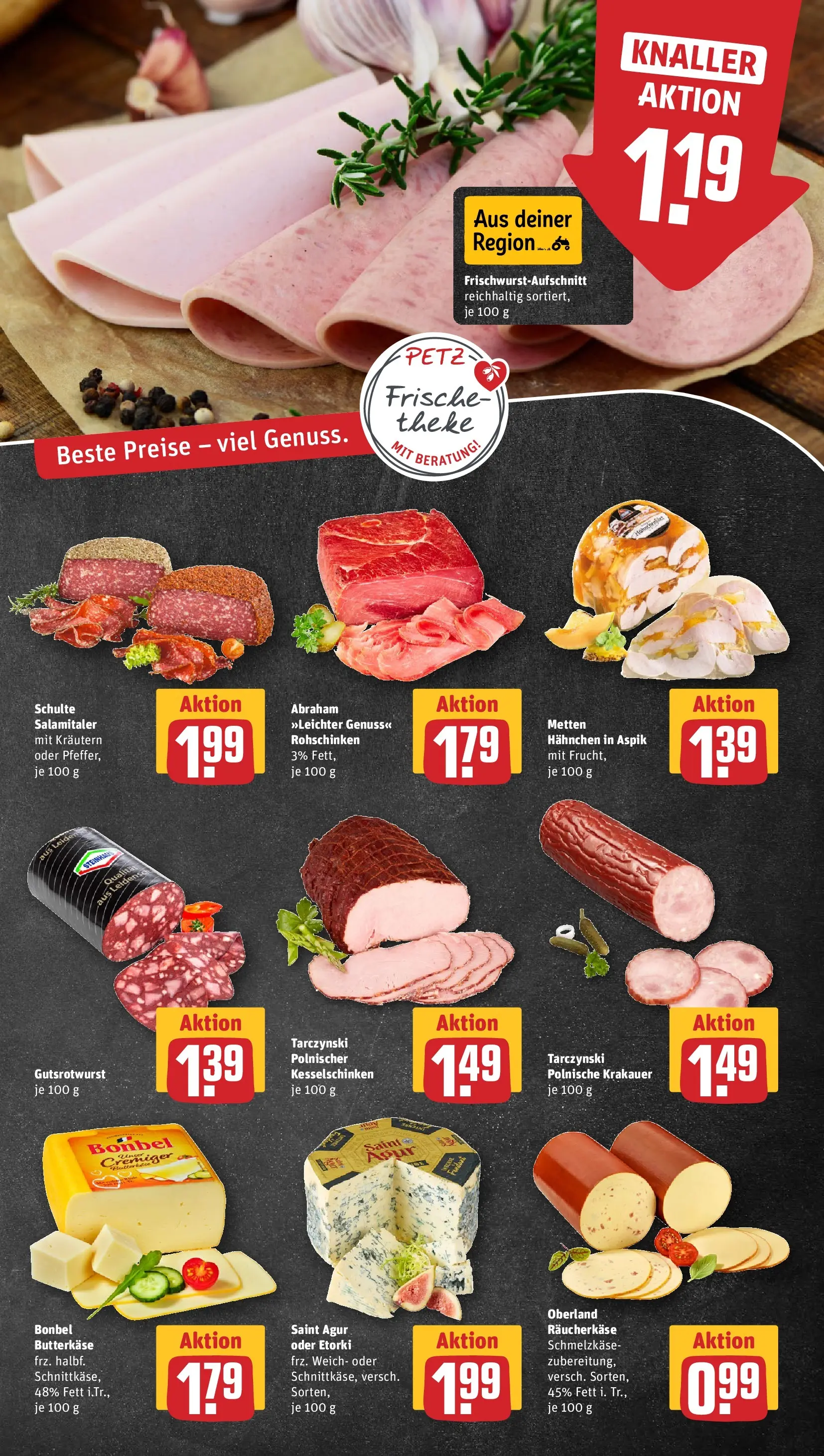 REWE Prospekt ab 05.04.2026 zum Blättern » Angebote | Seite: 9 | Produkte: Hahnchen, Salami