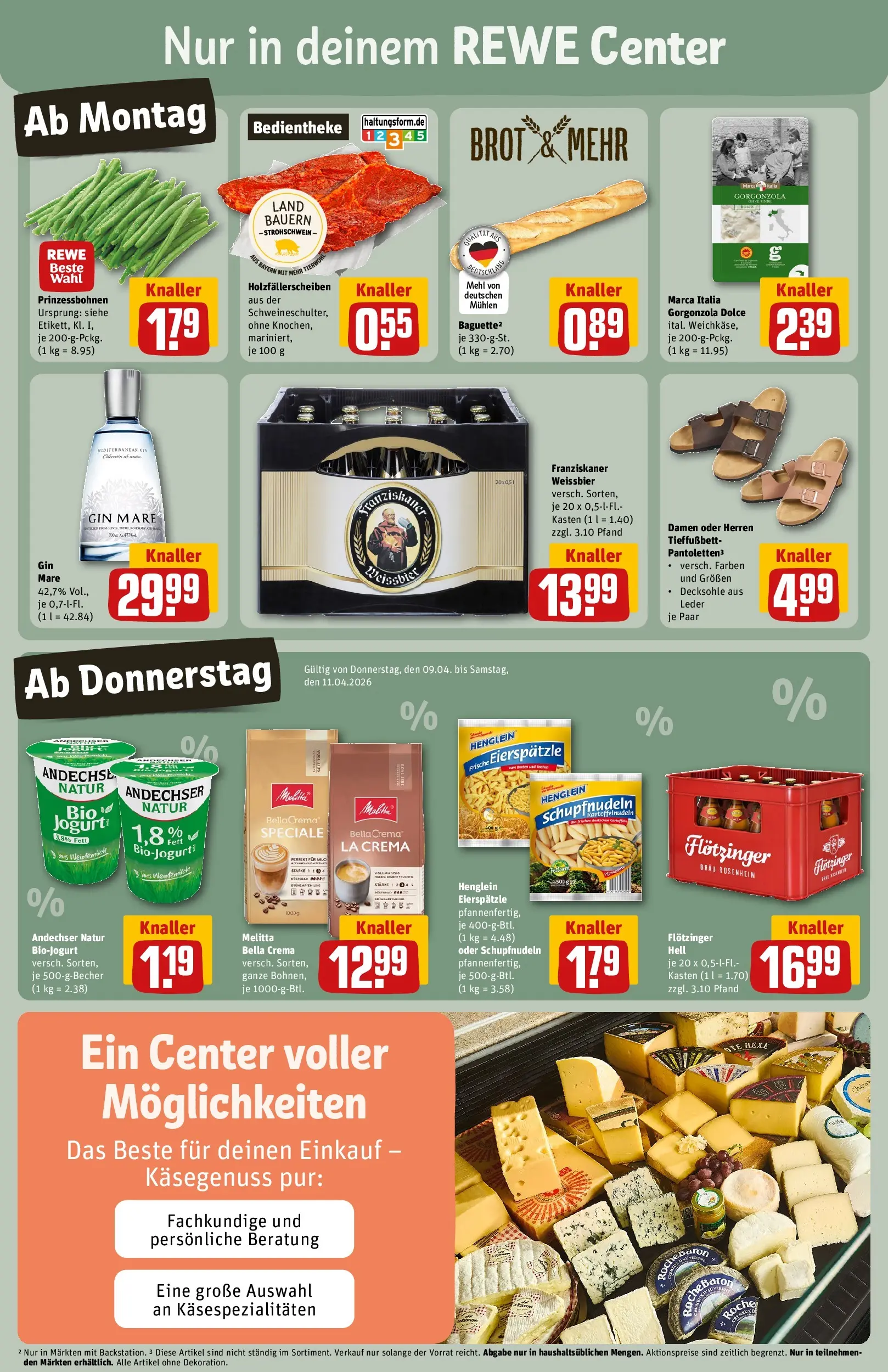 REWE Prospekt ab 05.04.2026 zum Blättern » Angebote | Seite: 3 | Produkte: Mehl, Pasta, Brot, Gin
