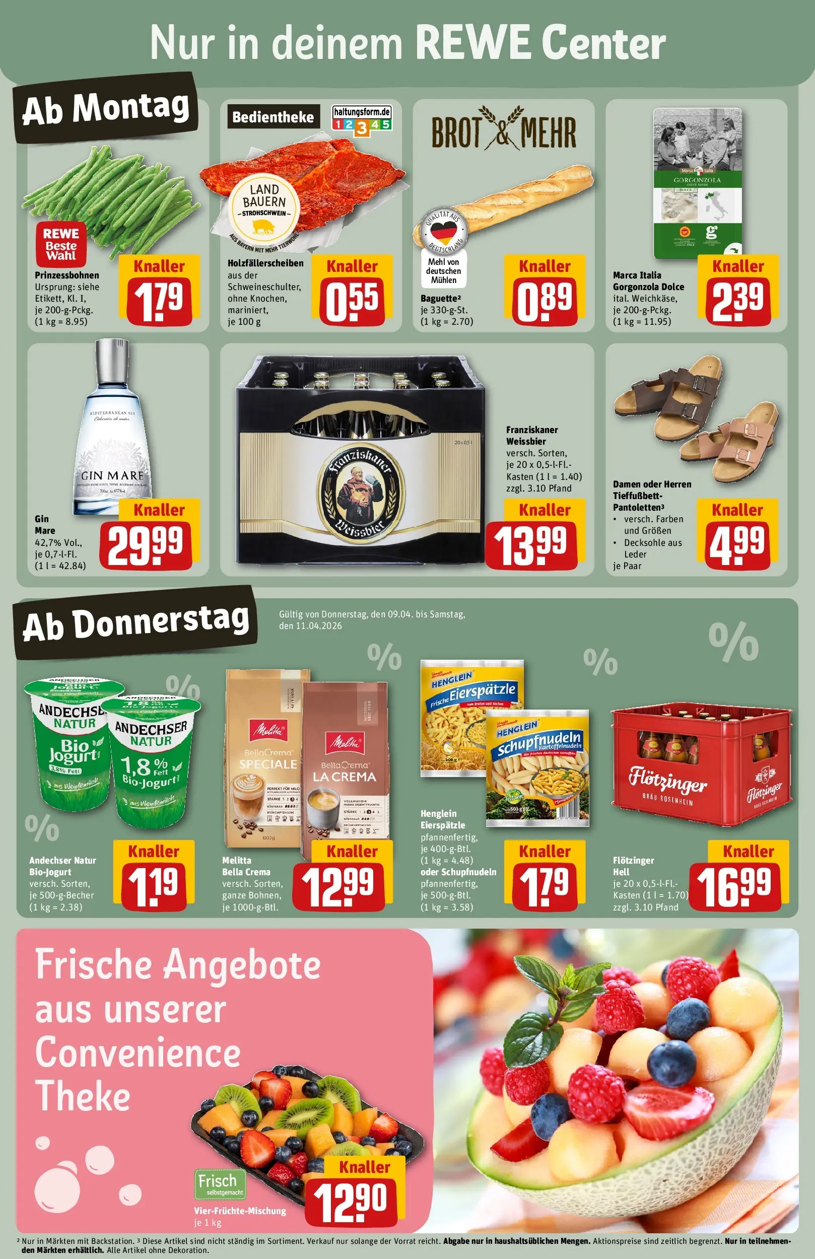 REWE Prospekt ab 05.04.2026 zum Blättern » Angebote | Seite: 3 | Produkte: Mehl, Theke, Weißbier, Brot