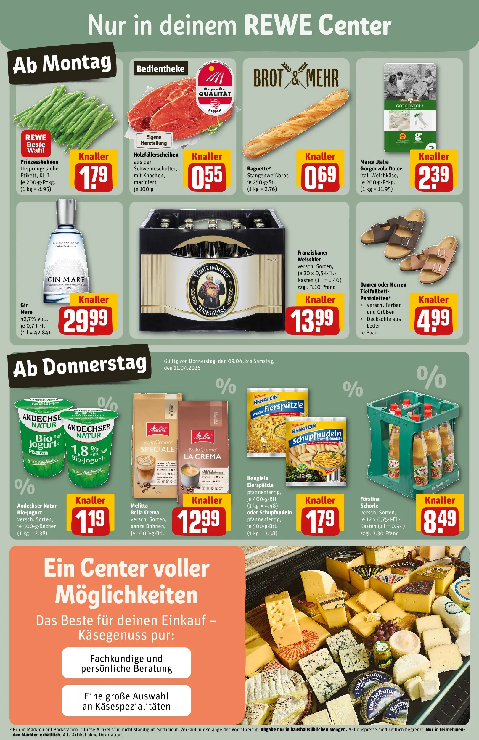 REWE Prospekt ab 05.04.2026 zum Blättern » Angebote | Seite: 3 | Produkte: Melitta, Weißbier, Baguette, Gin