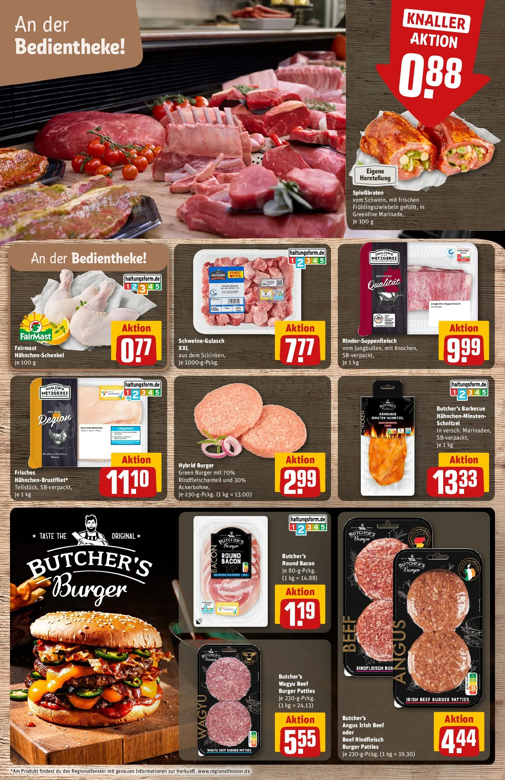 REWE Prospekt ab 05.04.2026 zum Blättern » Angebote | Seite: 8 | Produkte: Hahnchen, Hahnchenschenkel, Schnitzel, Rindfleisch