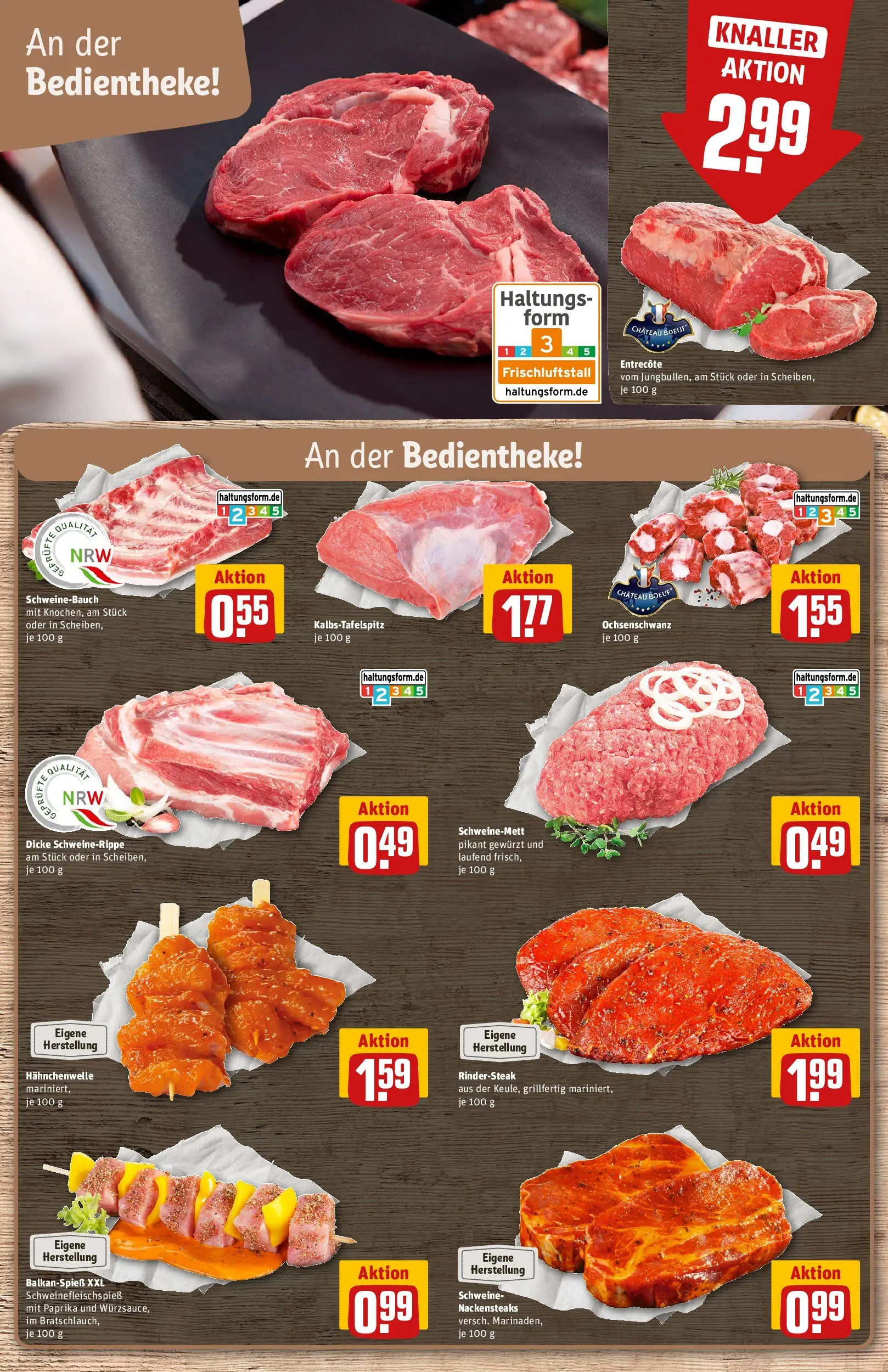 REWE Prospekt ab 05.04.2026 zum Blättern » Angebote | Seite: 9 | Produkte: Nackensteaks, Entrecote, Paprika, Steak