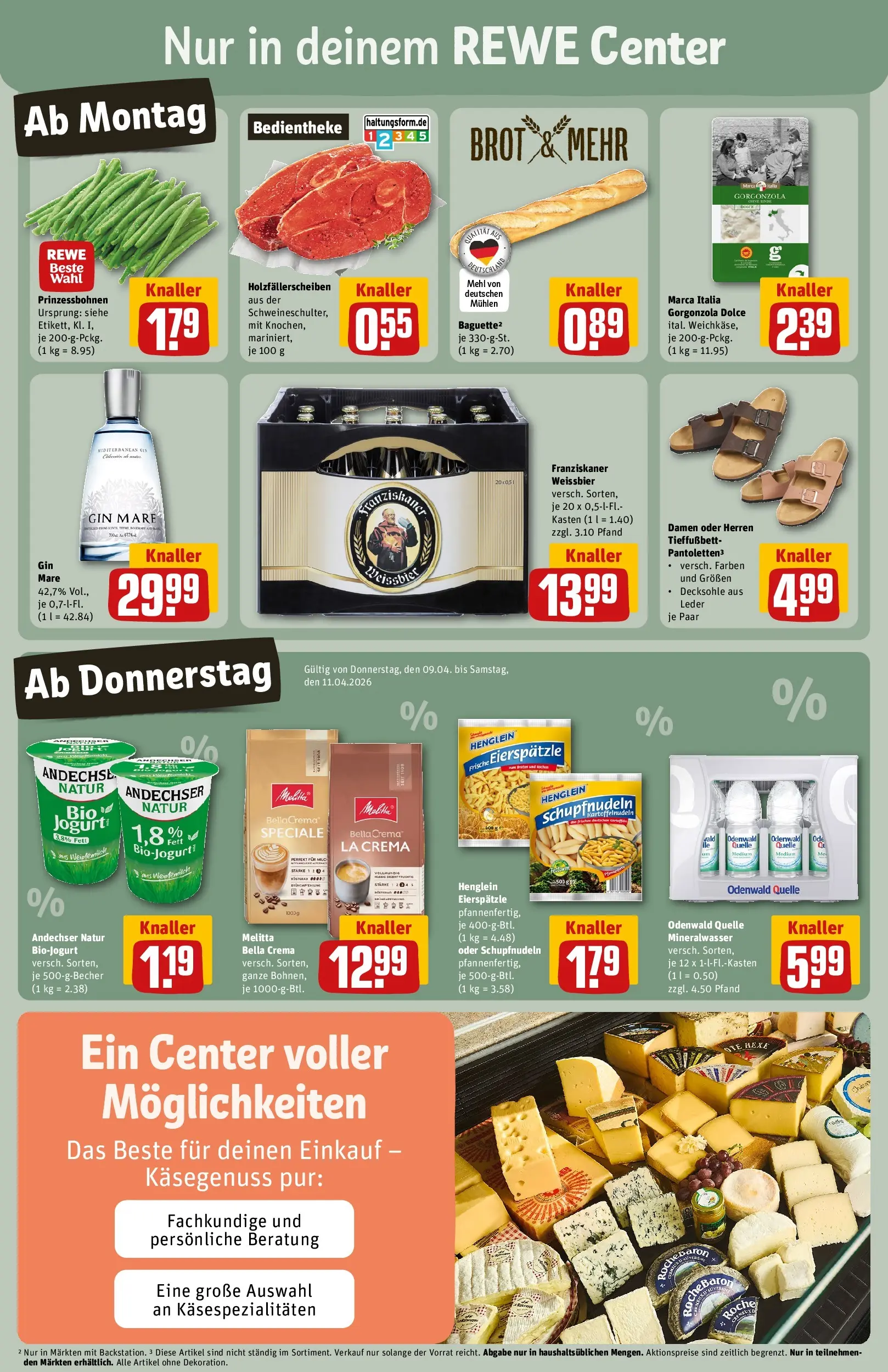REWE Prospekt ab 05.04.2026 zum Blättern » Angebote | Seite: 3 | Produkte: Franziskaner, Mineralwasser, Brot, Gin