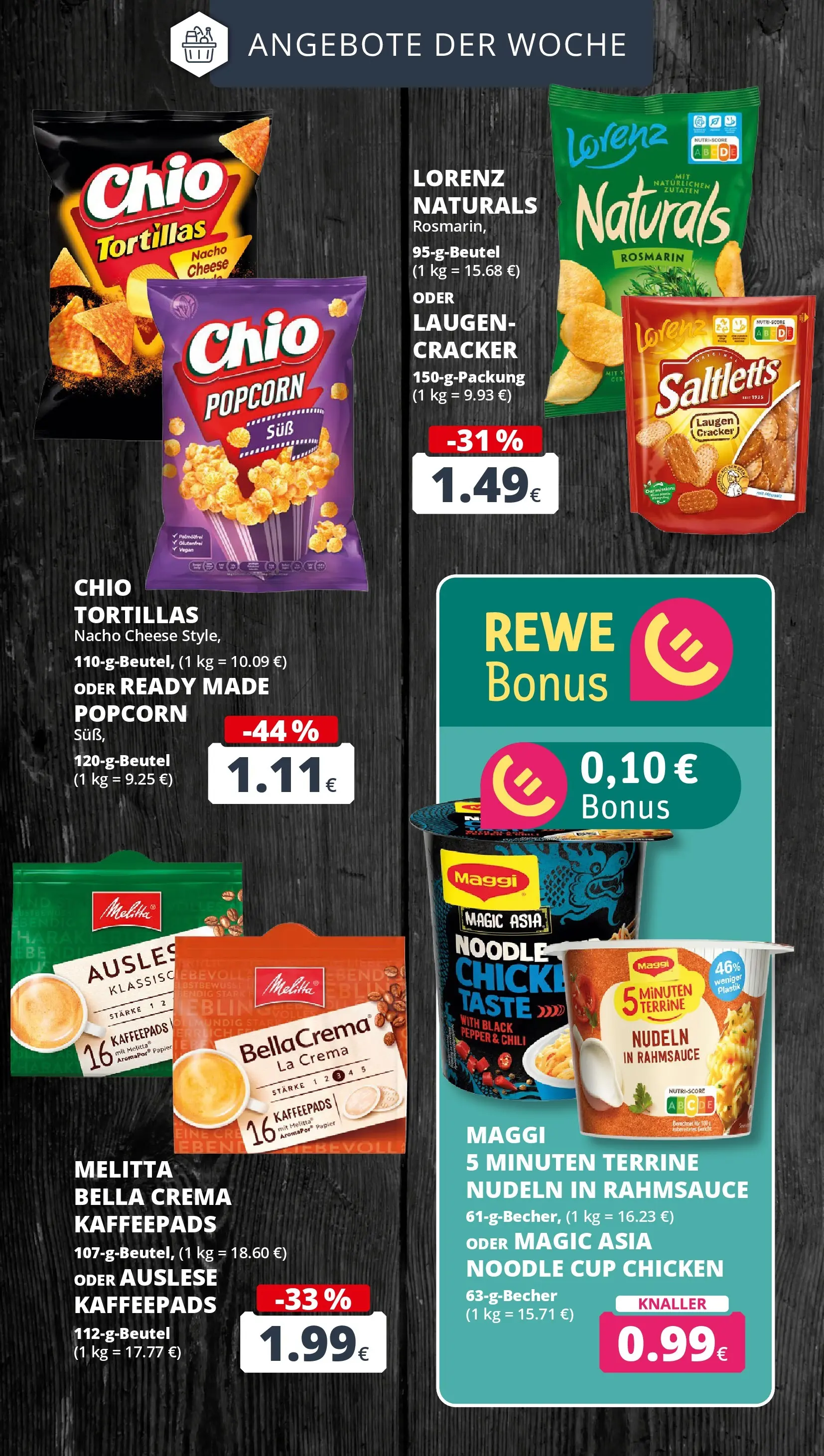 REWE Prospekt ab 05.04.2026 zum Blättern » Angebote | Seite: 6 | Produkte: Melitta, Chio tortillas, Nudeln, Chips