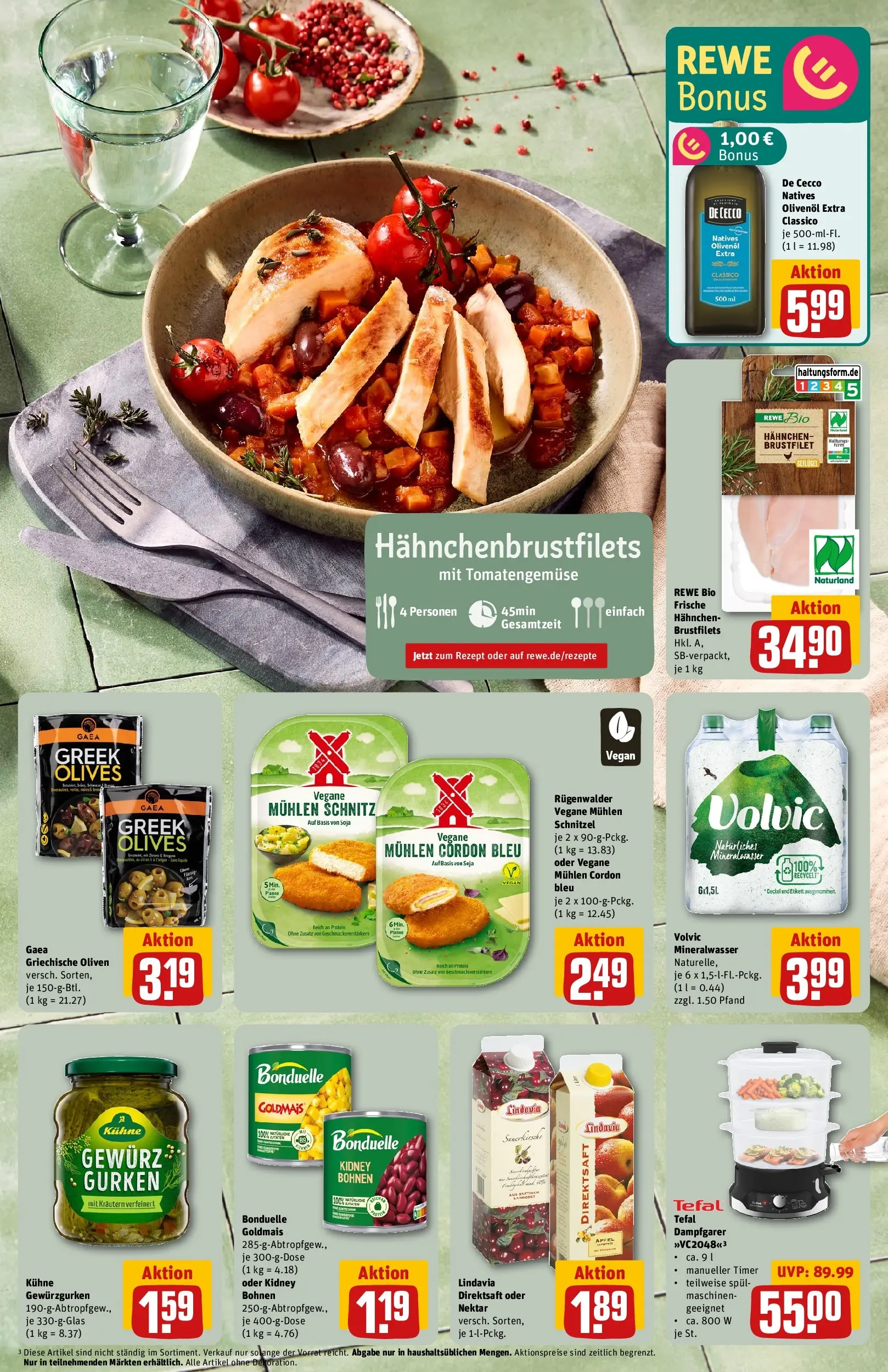 REWE Prospekt ab 05.04.2026 zum Blättern » Angebote | Seite: 7 | Produkte: Hahnchen, Schnitzel, Mineralwasser, Volvic
