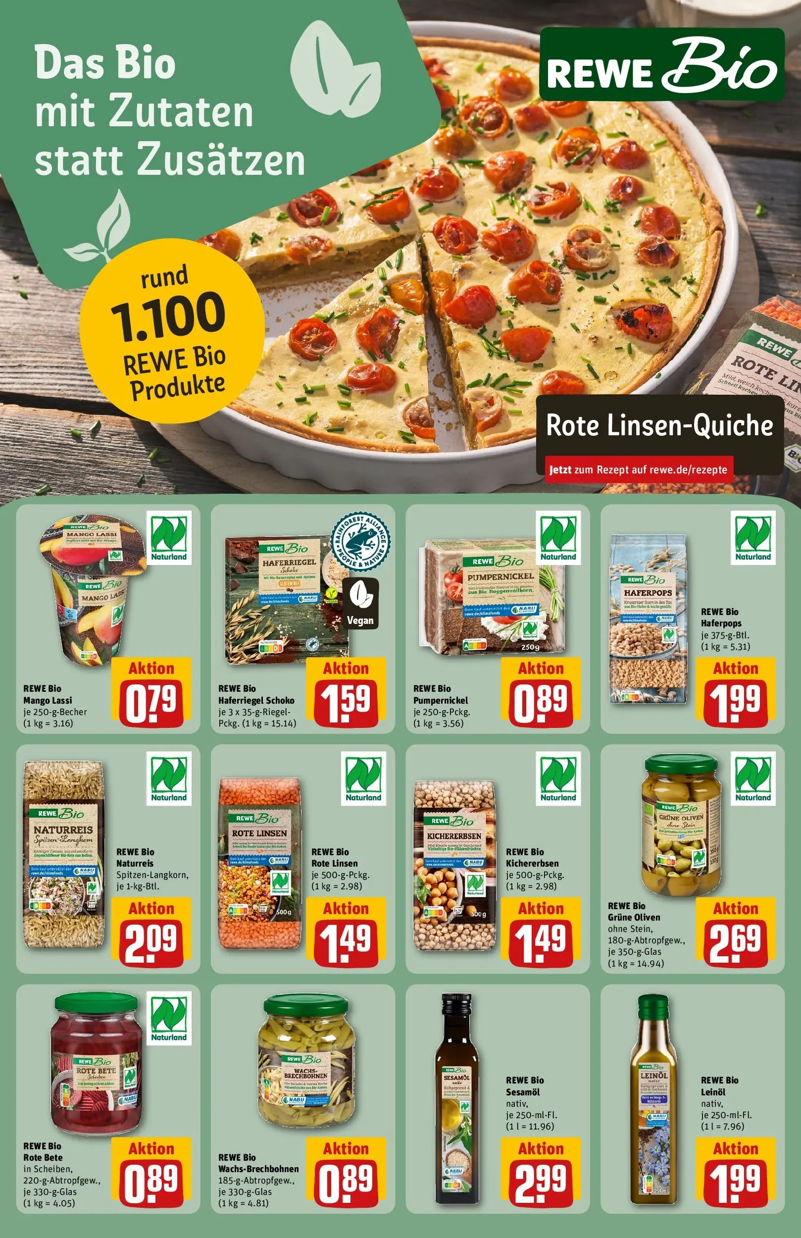 REWE Prospekt ab 05.04.2026 zum Blättern » Angebote | Seite: 17 | Produkte: Leinöl, Mango