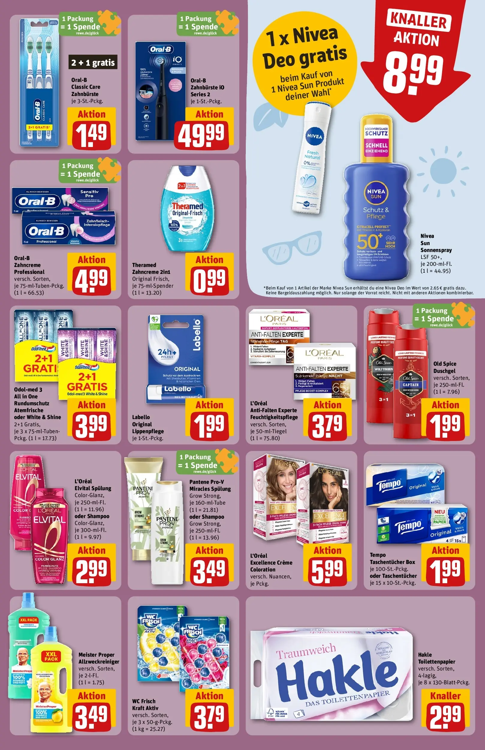 REWE Prospekt ab 05.04.2026 zum Blättern » Angebote | Seite: 23 | Produkte: Spülung, Zahnbürste, Tempo, Toilettenpapier