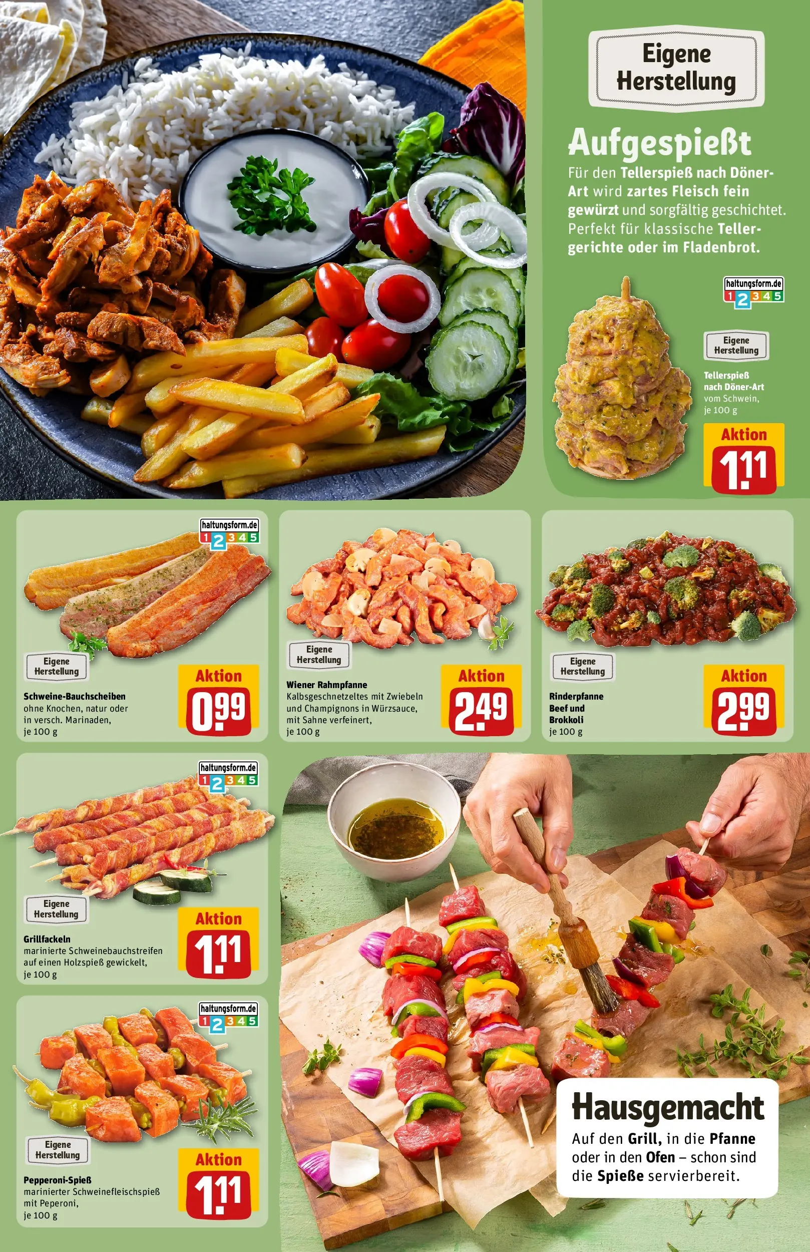 REWE Prospekt ab 05.04.2026 zum Blättern » Angebote | Seite: 12 | Produkte: Spieße, Brokkoli, Sahne, Fleisch