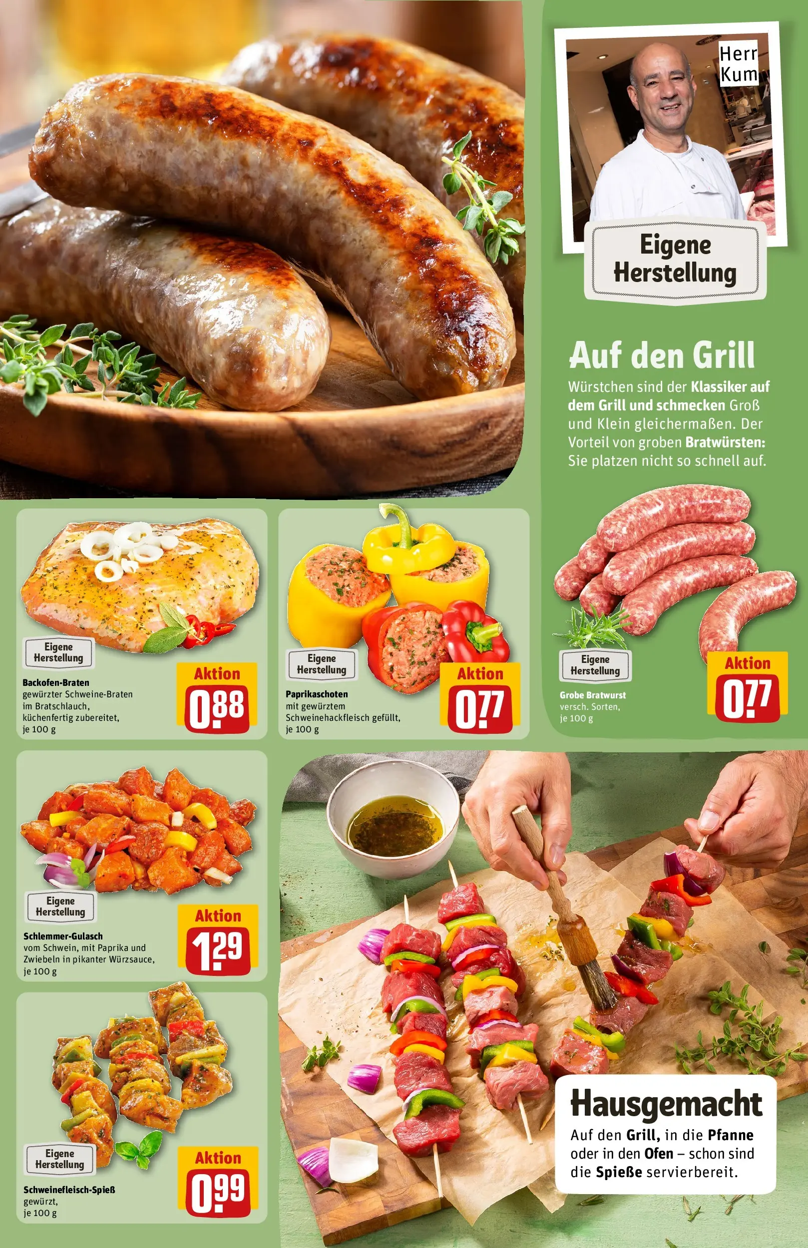 REWE Prospekt ab 05.04.2026 zum Blättern » Angebote | Seite: 12 | Produkte: Ofen, Grill, Bratwurst, Zwiebeln