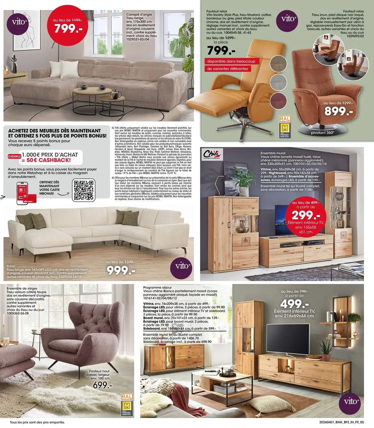 Möbel Martin - Les Highlights du mois d'avril à partir du 01/04/2026 - promo en ligne | Page: 5 | Produits: Mais, Canapé, Fauteuil
